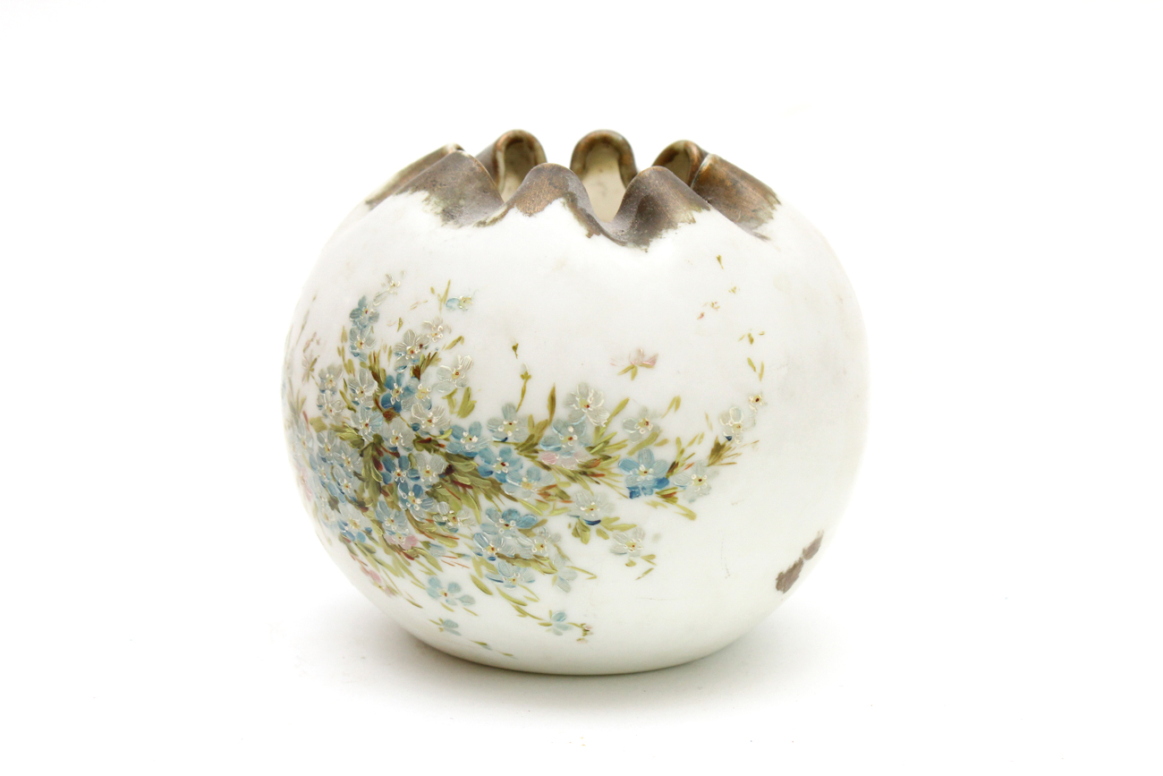 Vintage-to-Antique Hand-Painted Glass, Including Satin and Bristol Glass