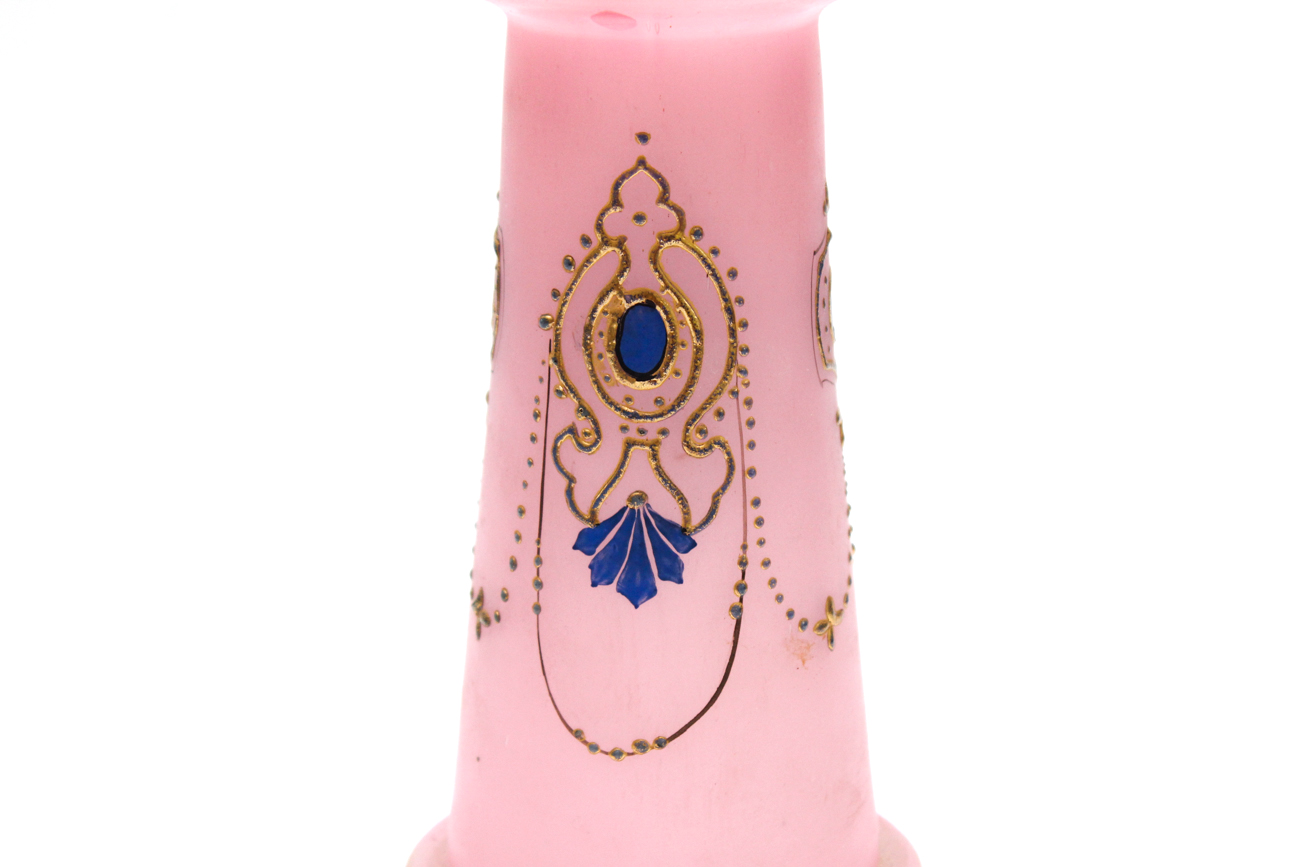 Vintage-to-Antique Hand-Painted Glass, Including Satin and Bristol Glass