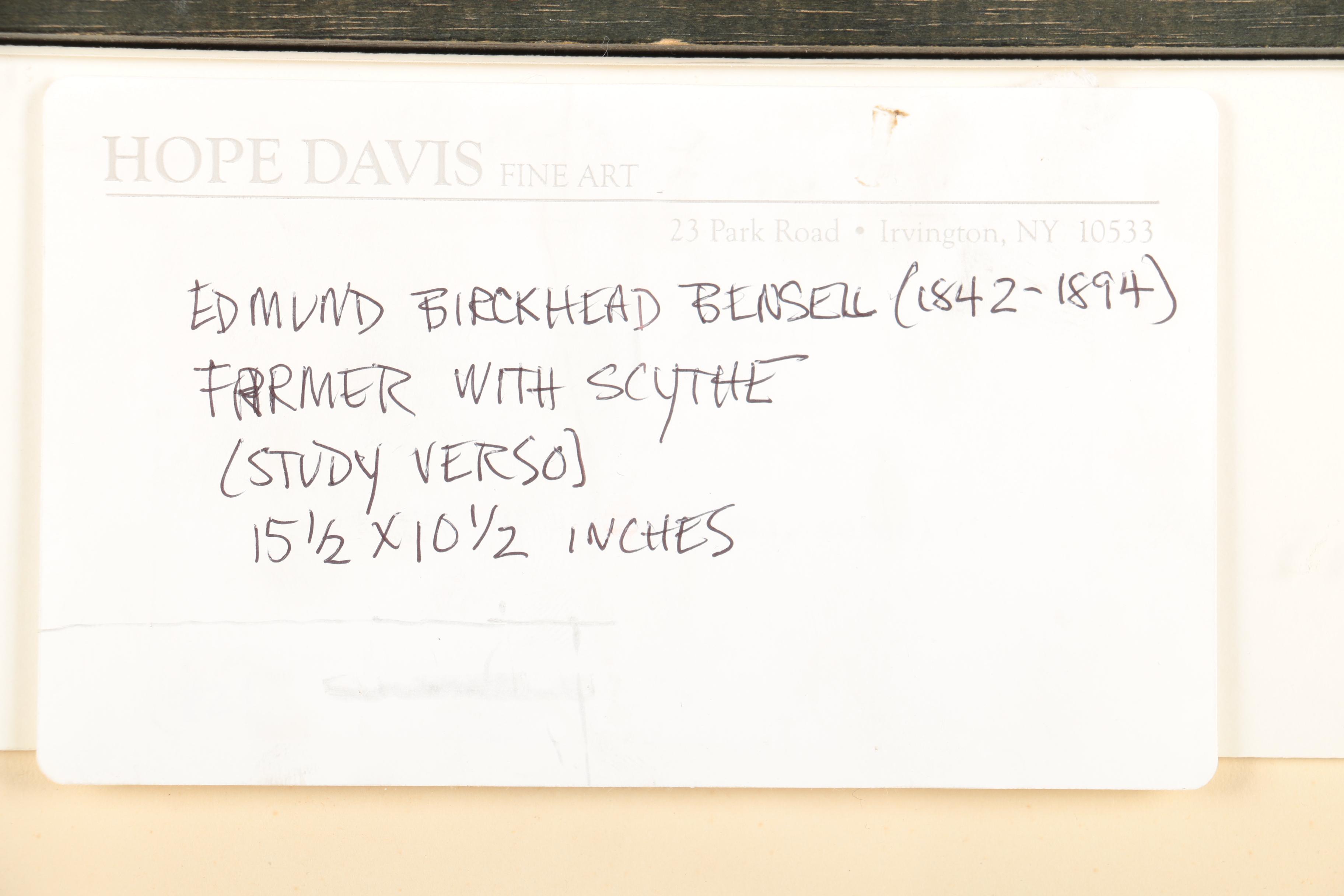 Graphite Drawing Attributed to Edmund Birckhead Bensell "Farmer with Scythe"