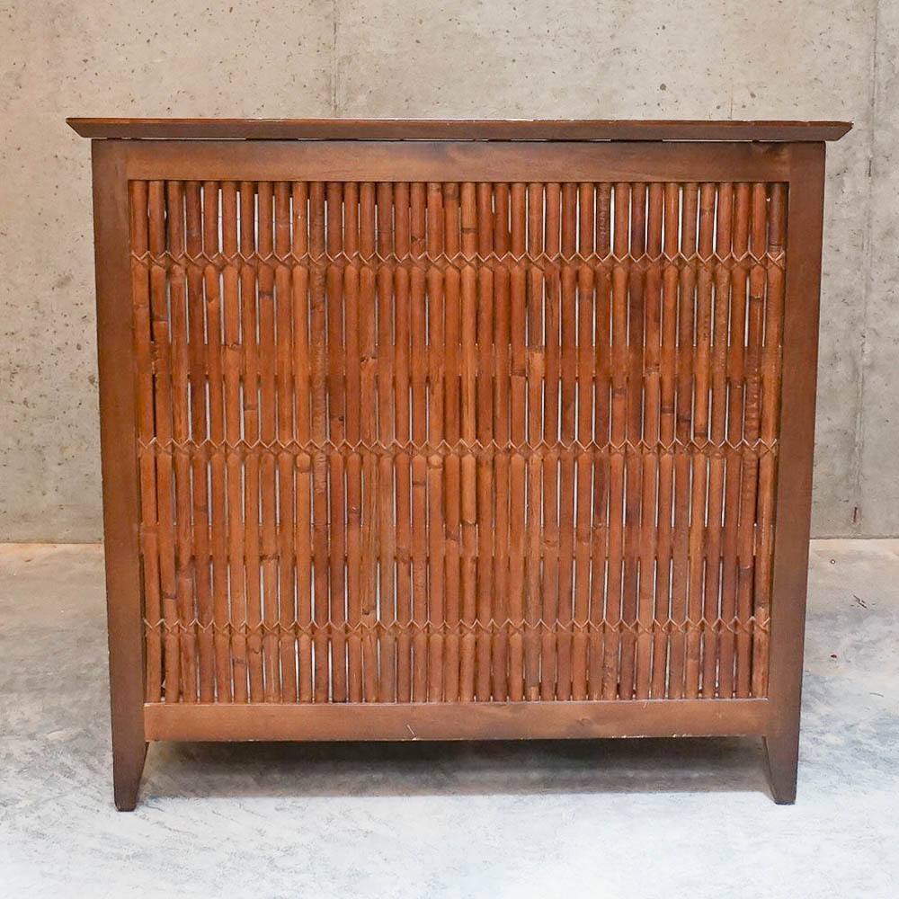 Split Bamboo Flip Top Laundry Bin by Pier 1