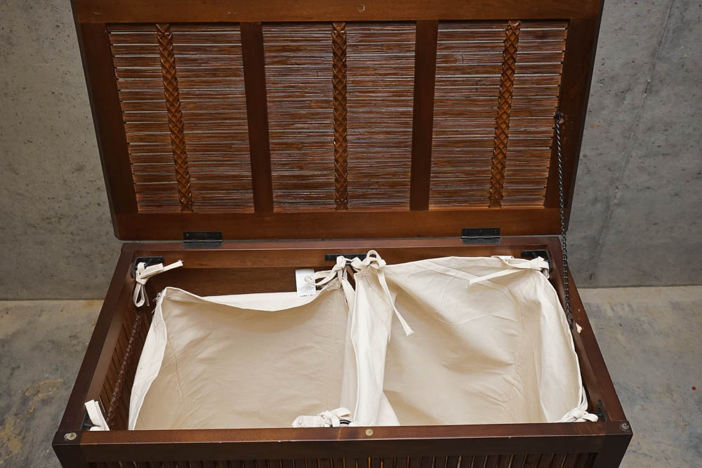 Split Bamboo Flip Top Laundry Bin by Pier 1