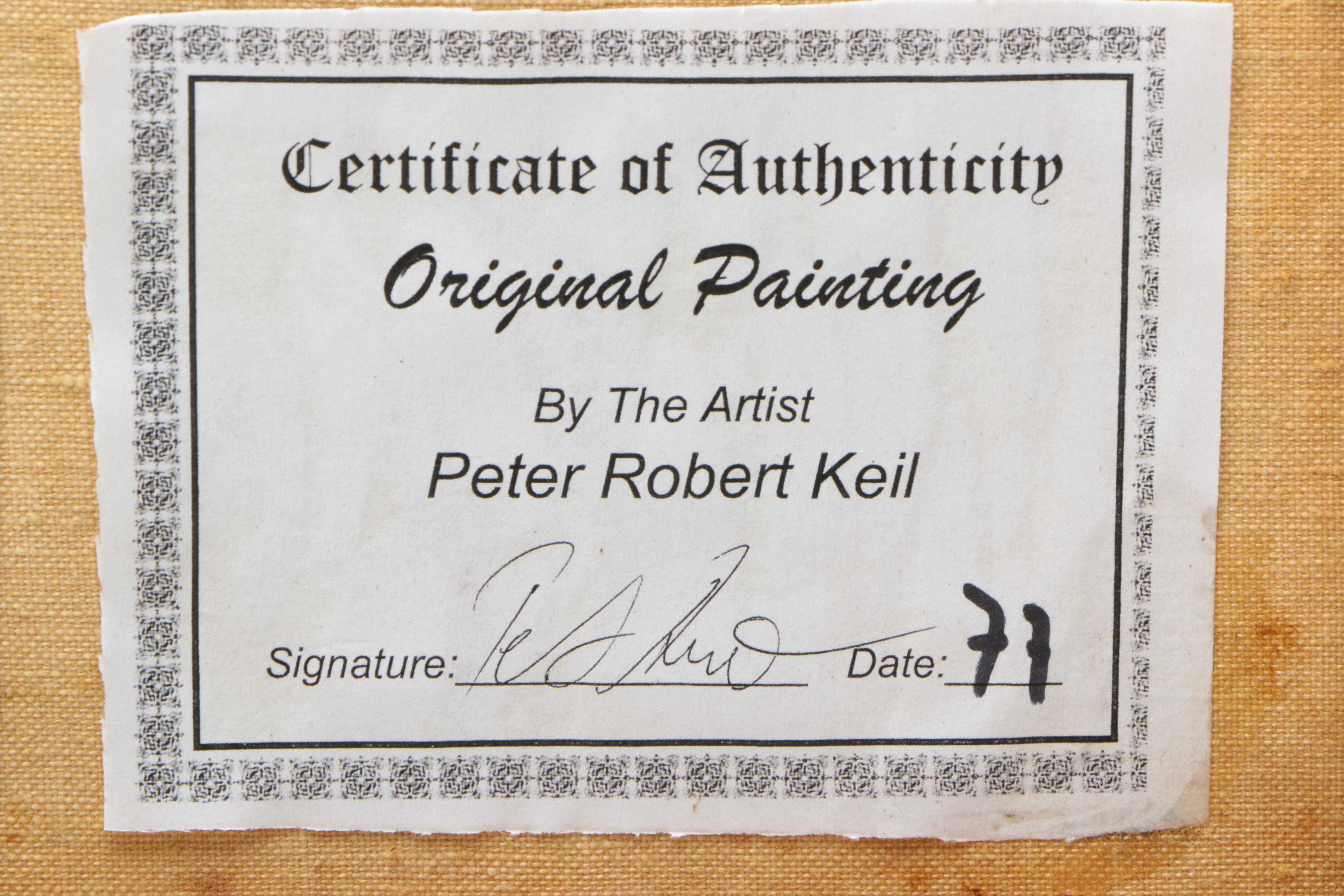 Peter Keil 1977 Acrylic Painting on Canvas of Abstract Portrait "Red Boy"