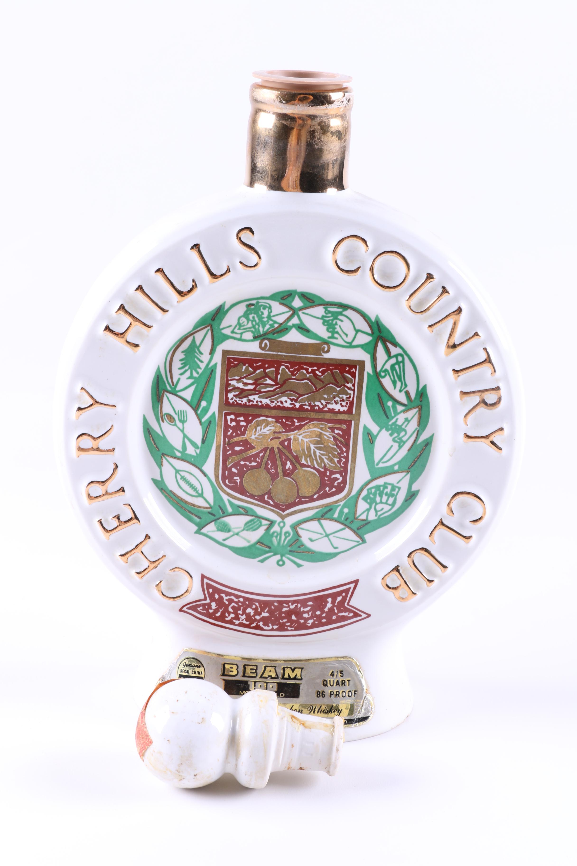 Vintage Ceramic Commemorative Country Club Jim Beam Decanter