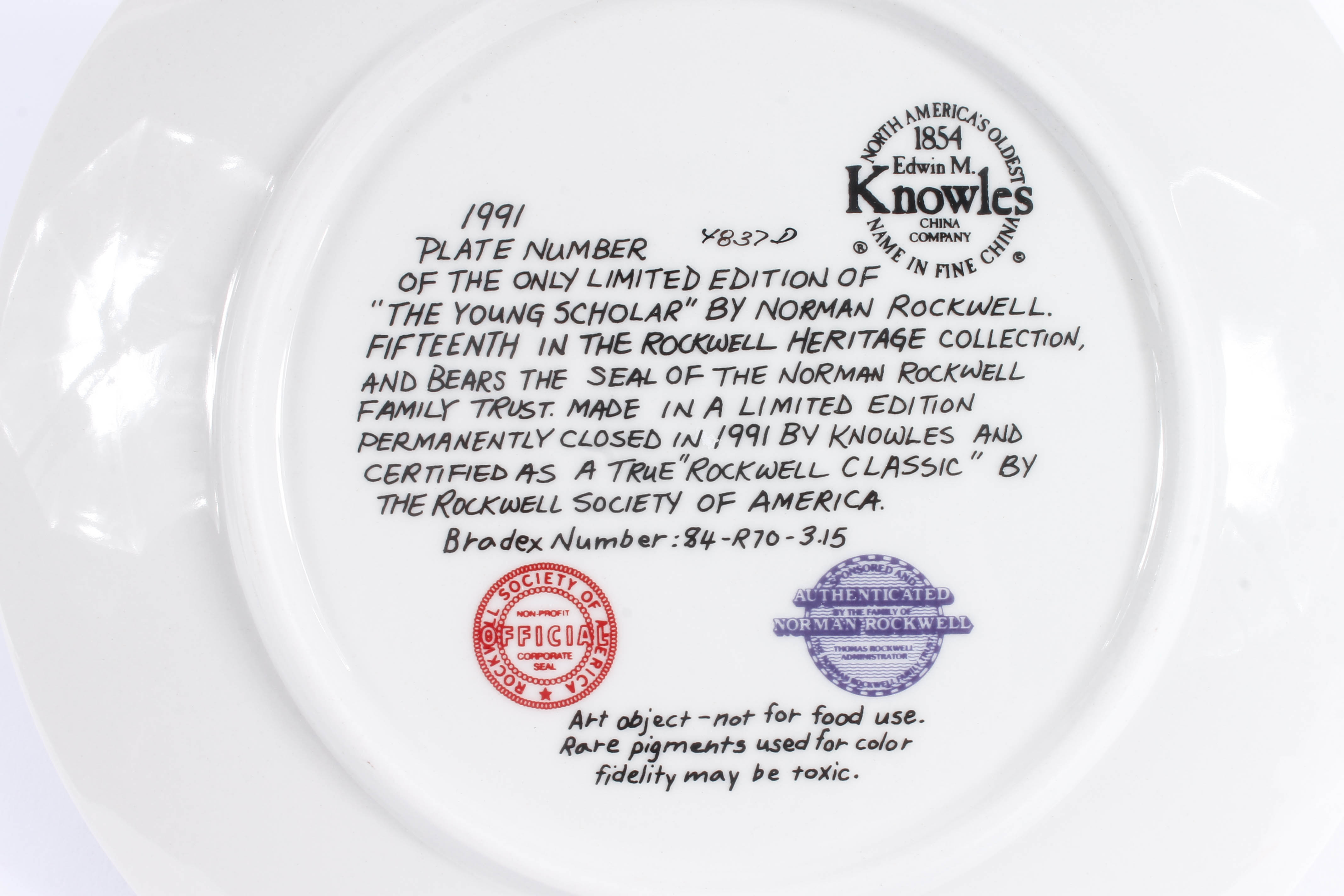Collection of Knowles China Collector Plates with Norman Rockwell Art