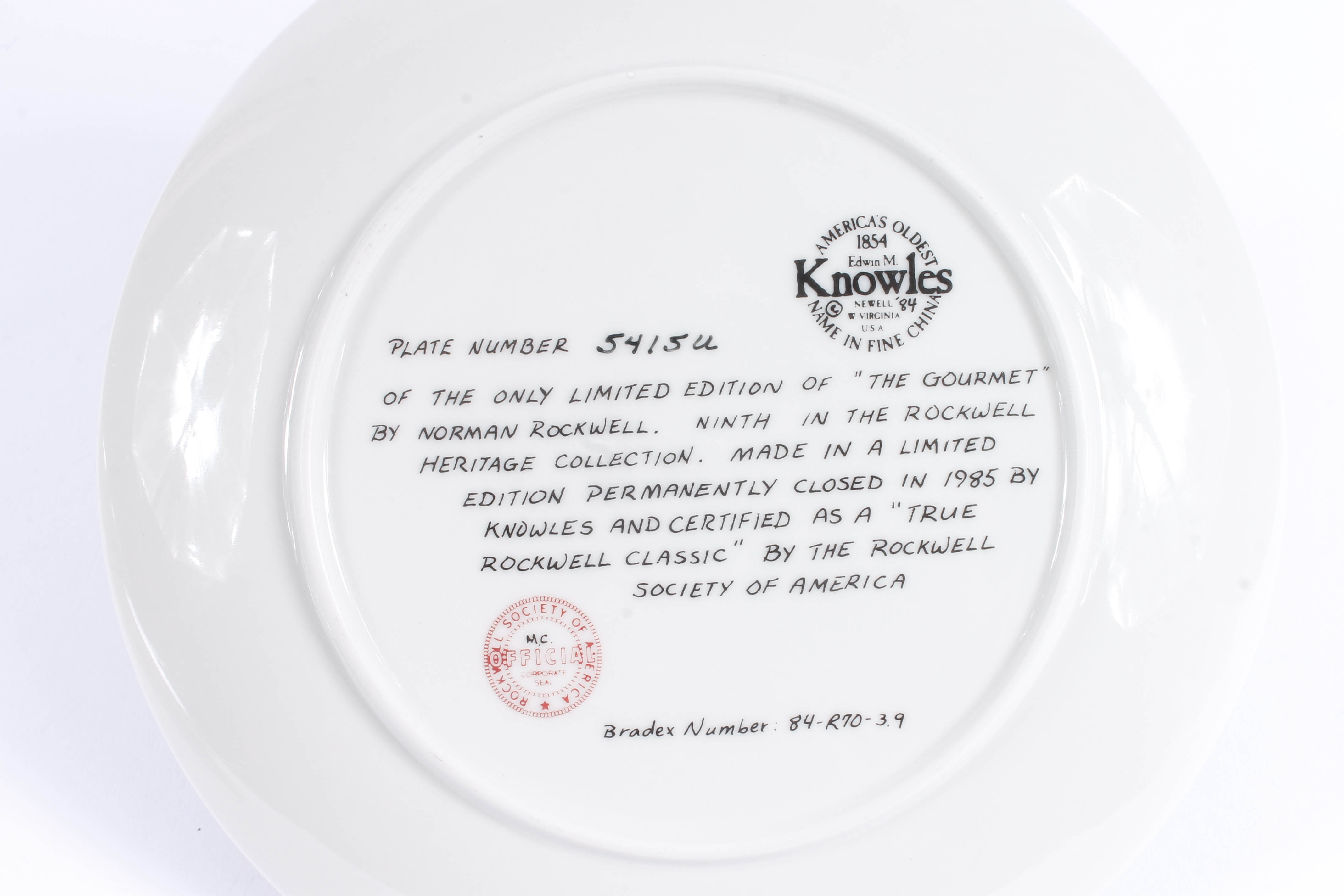 Collection of Knowles China Collector Plates with Norman Rockwell Art