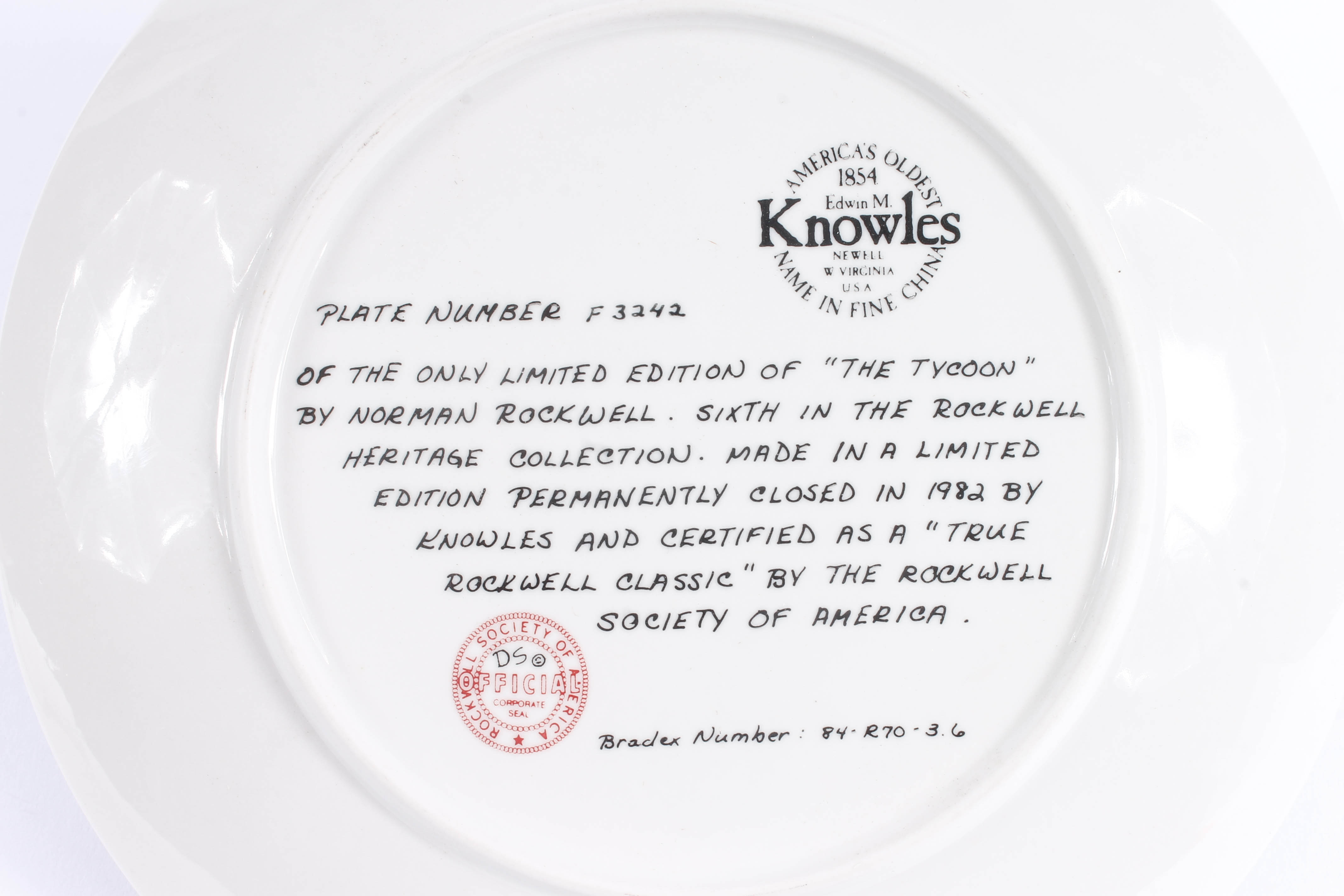 Collection of Knowles China Collector Plates with Norman Rockwell Art