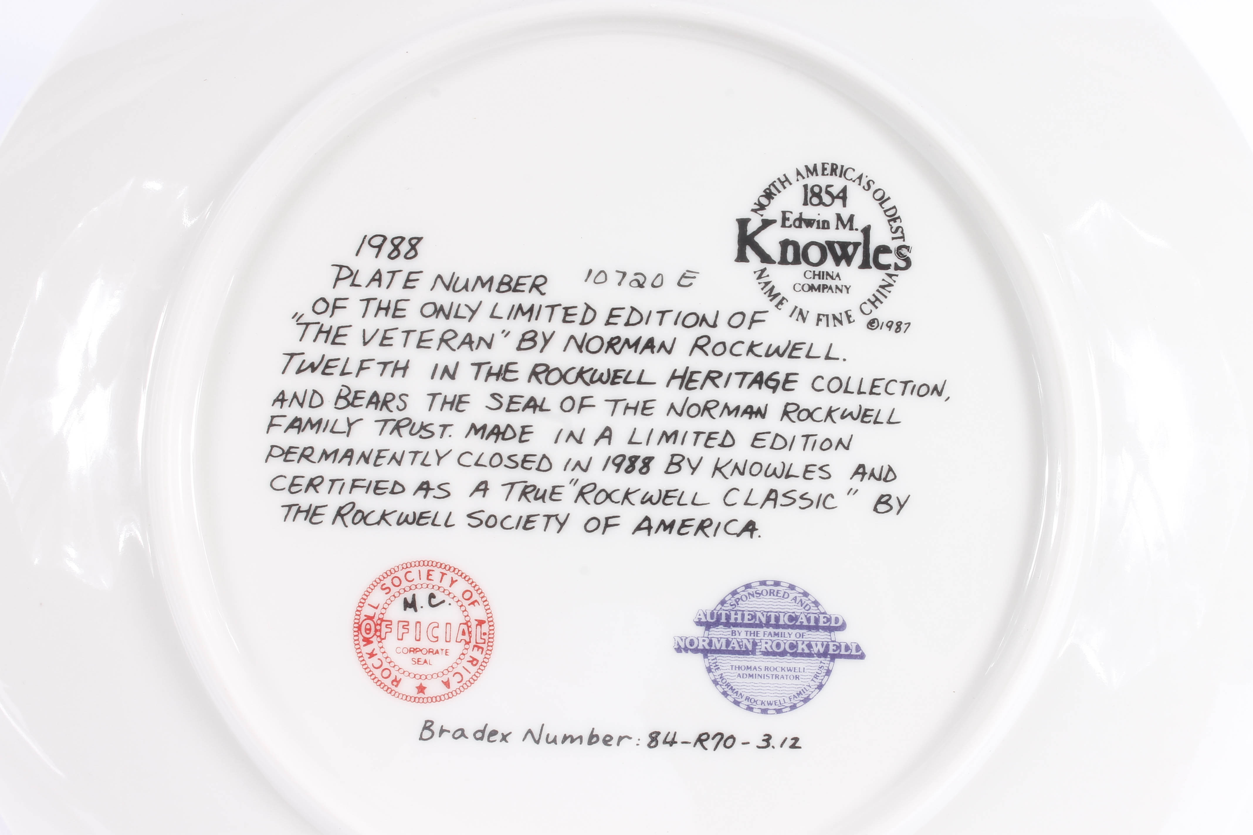 Collection of Knowles China Collector Plates with Norman Rockwell Art