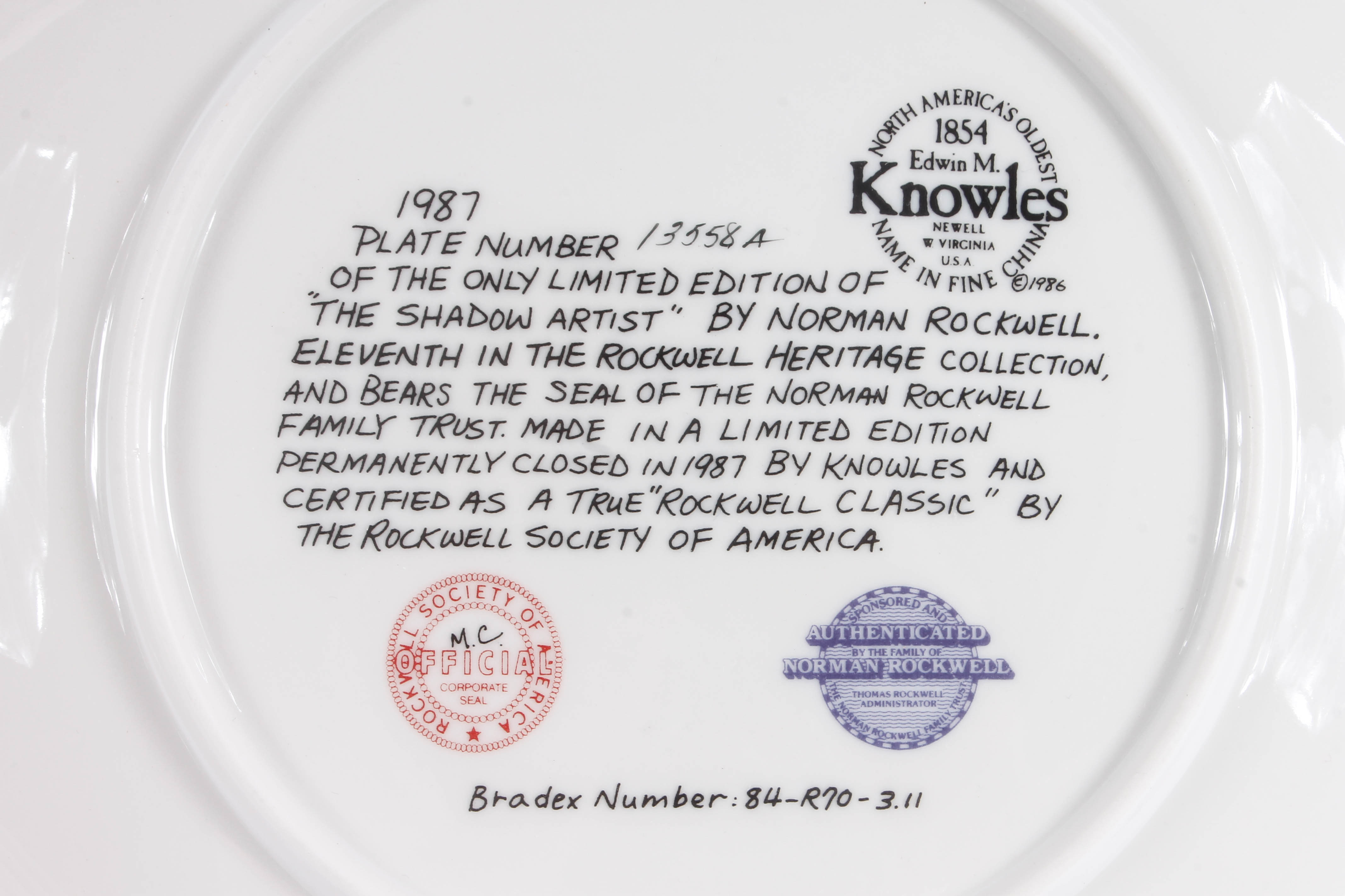 Collection of Knowles China Collector Plates with Norman Rockwell Art
