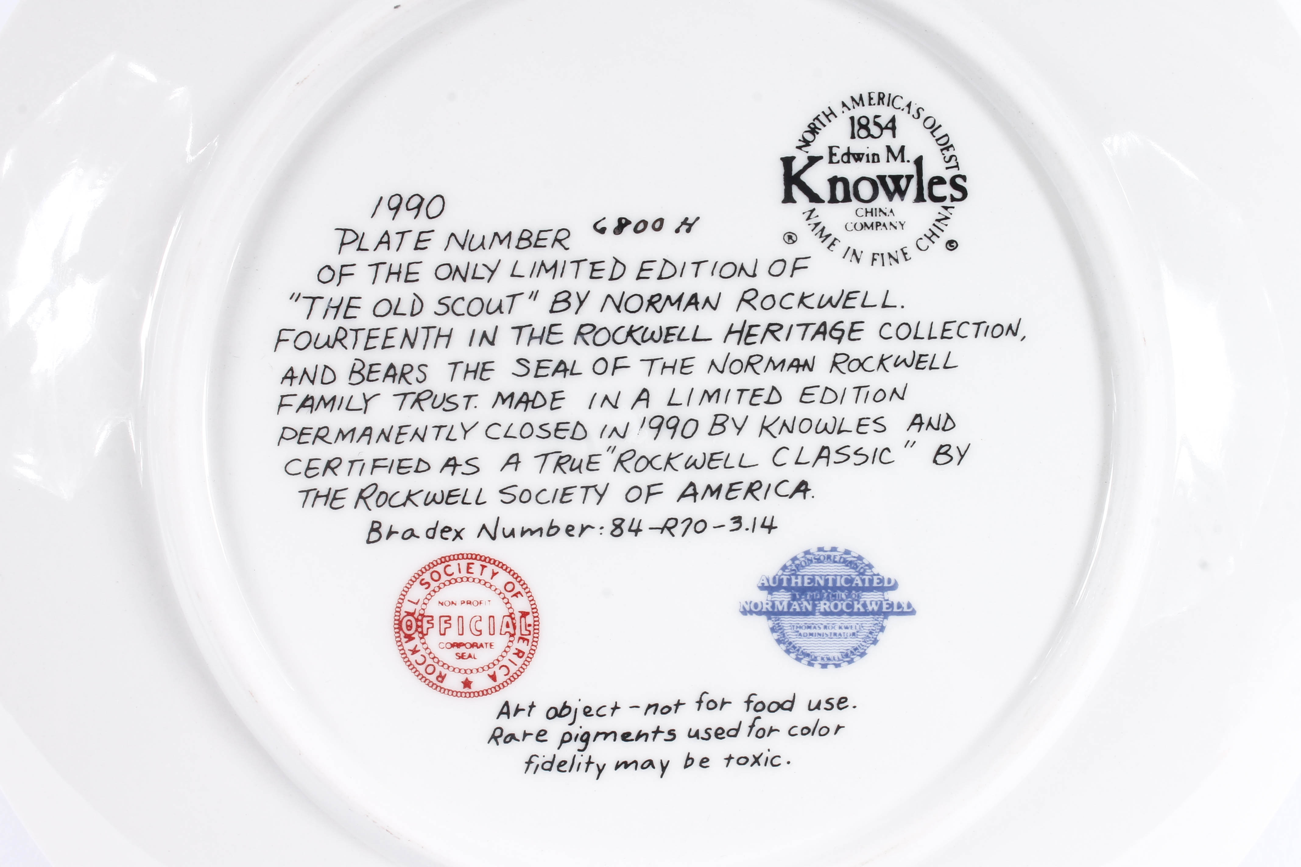 Collection of Knowles China Collector Plates with Norman Rockwell Art