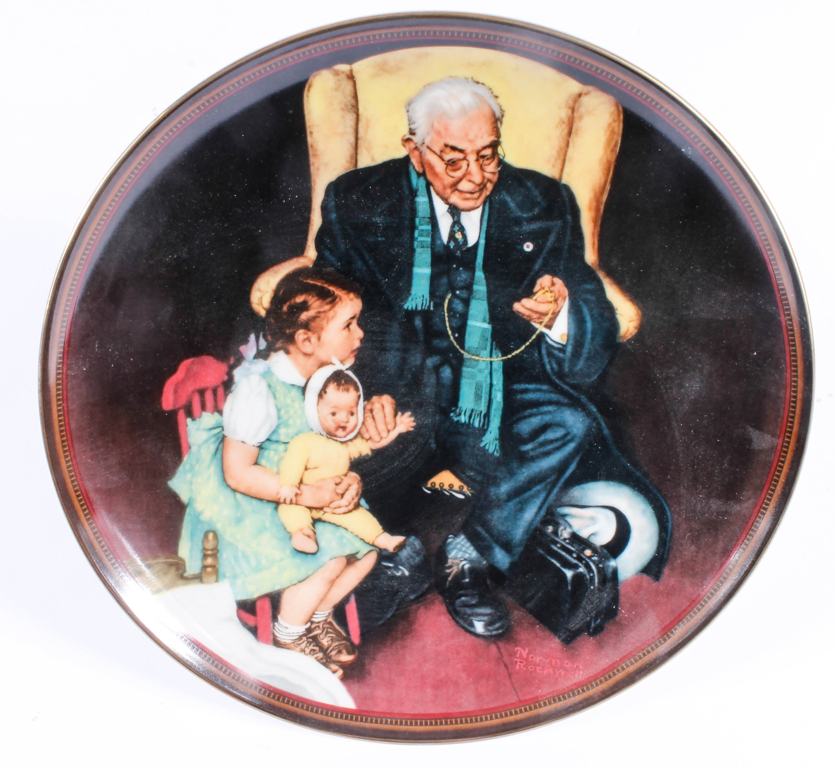 Collection of Knowles China Collector Plates with Norman Rockwell Art