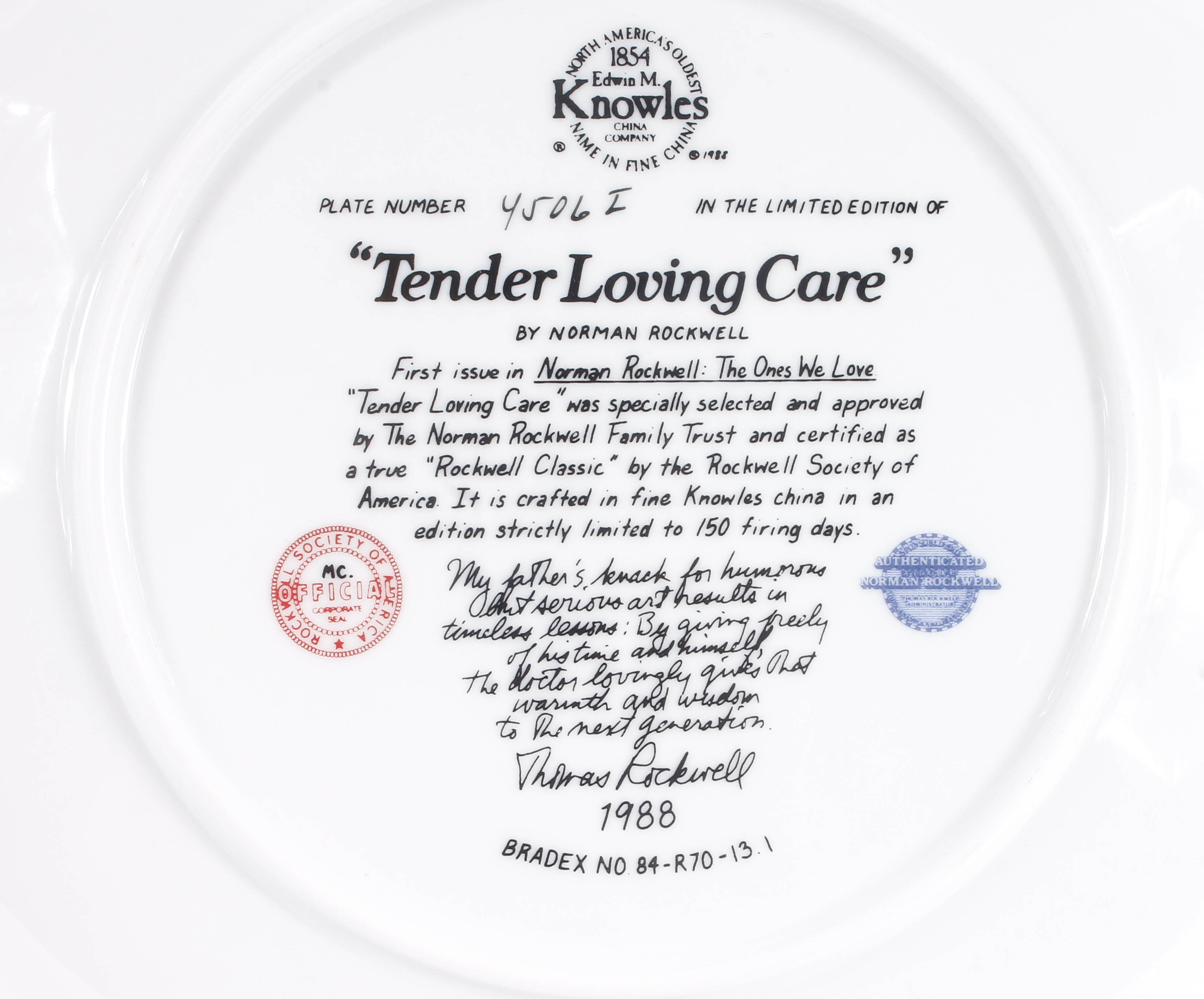 Collection of Knowles China Collector Plates with Norman Rockwell Art