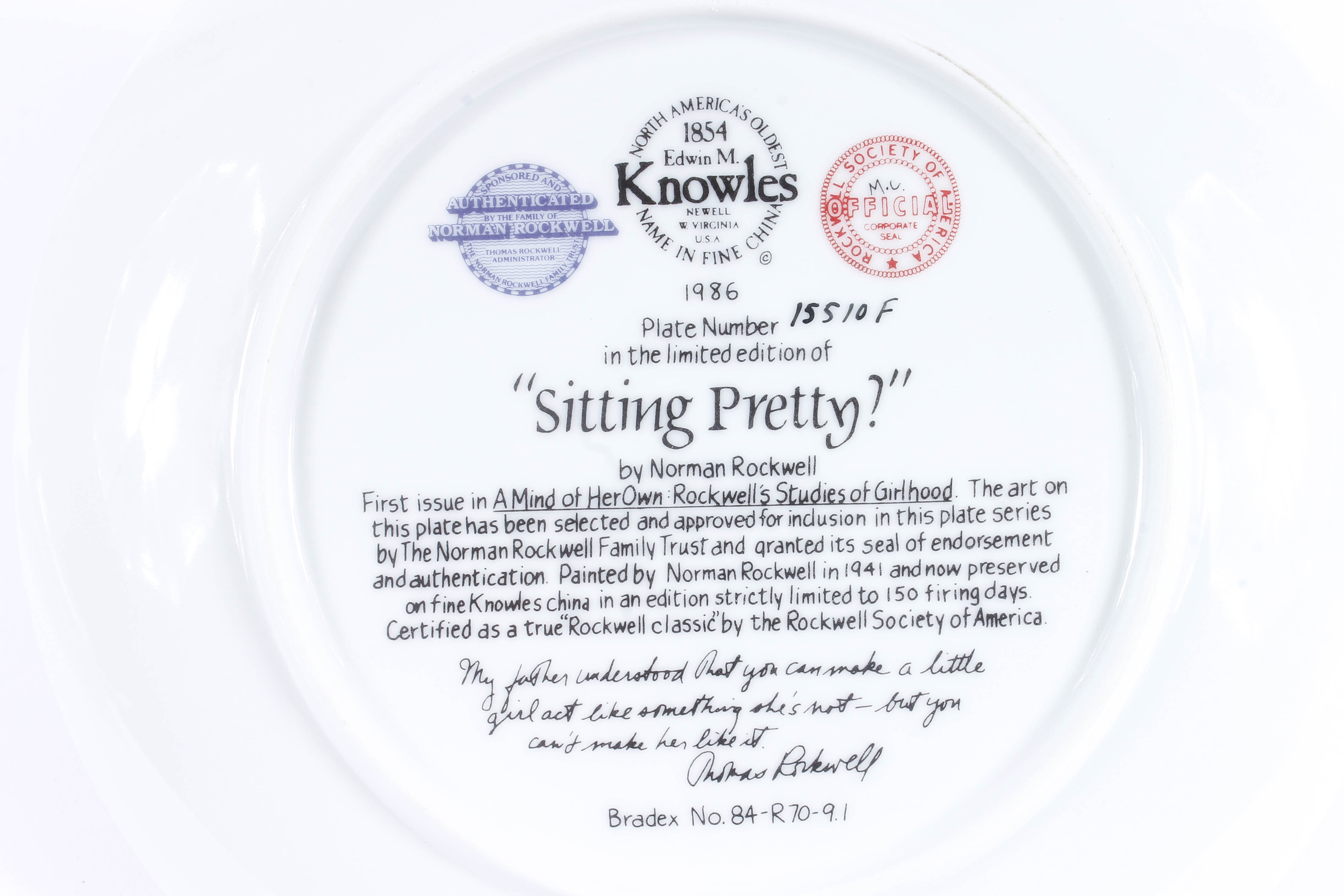 Collection of Knowles China Collector Plates with Norman Rockwell Art