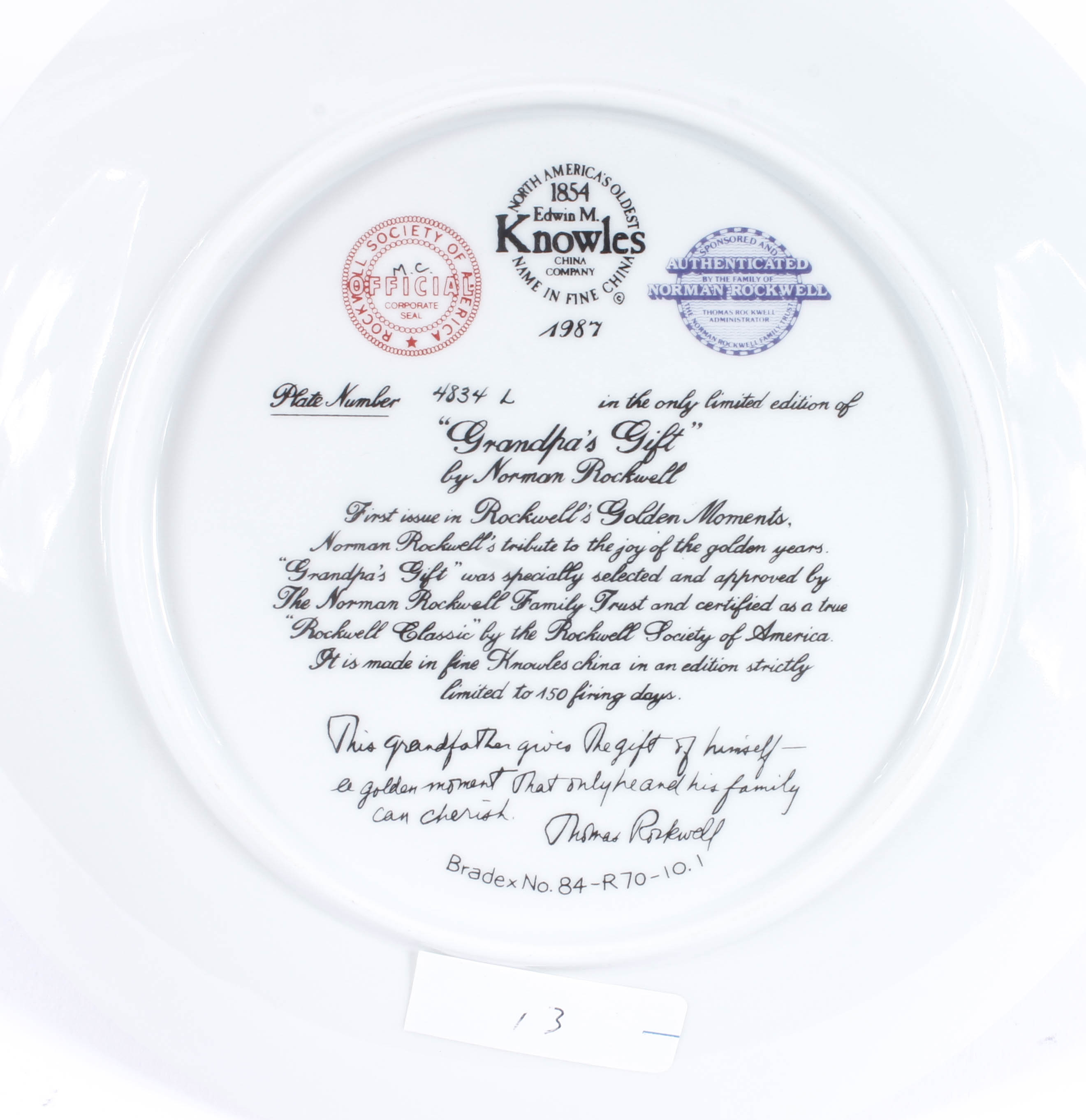 Collection of Knowles China Collector Plates with Norman Rockwell Art