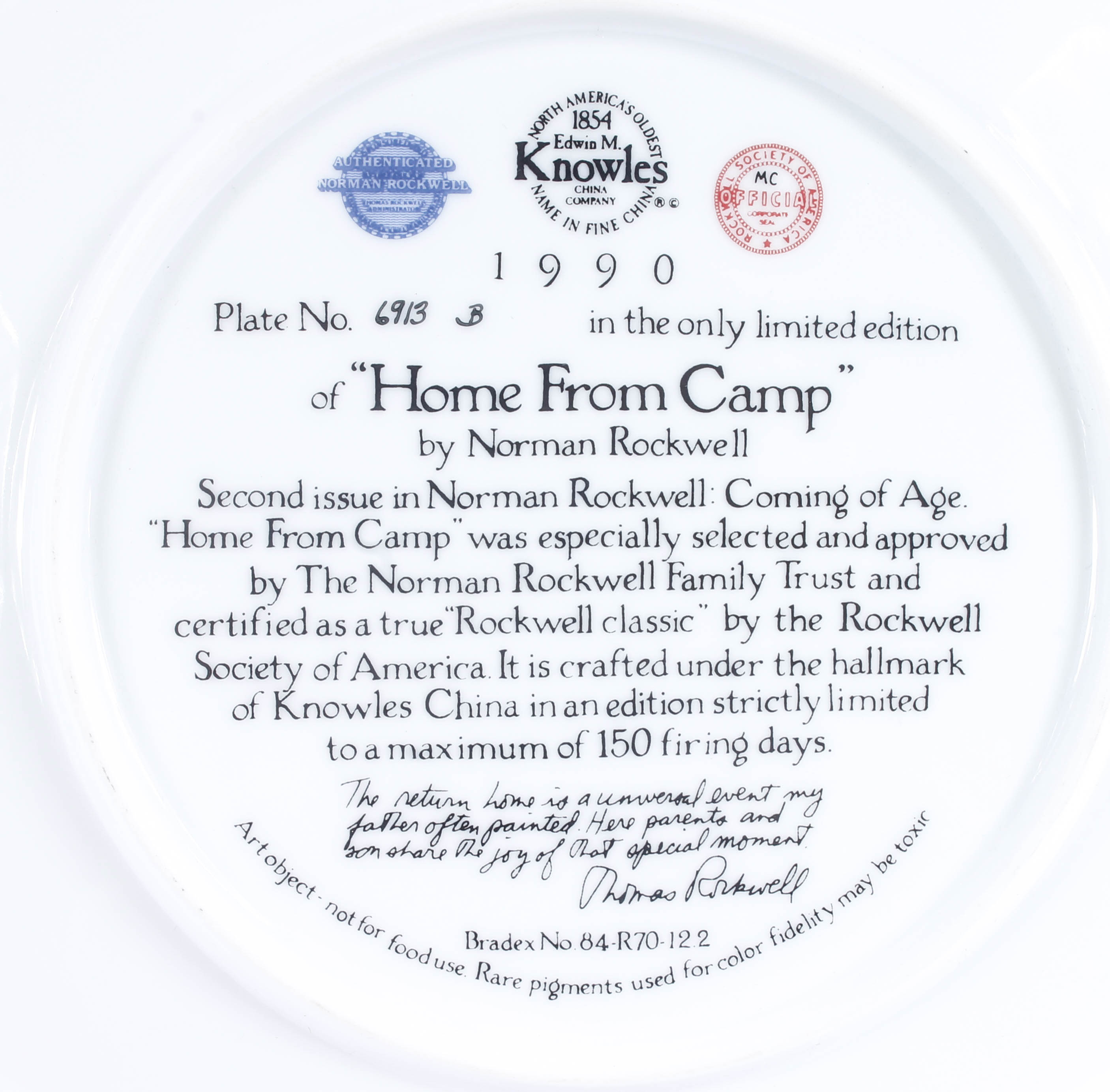 Collection of Knowles China Collector Plates with Norman Rockwell Art