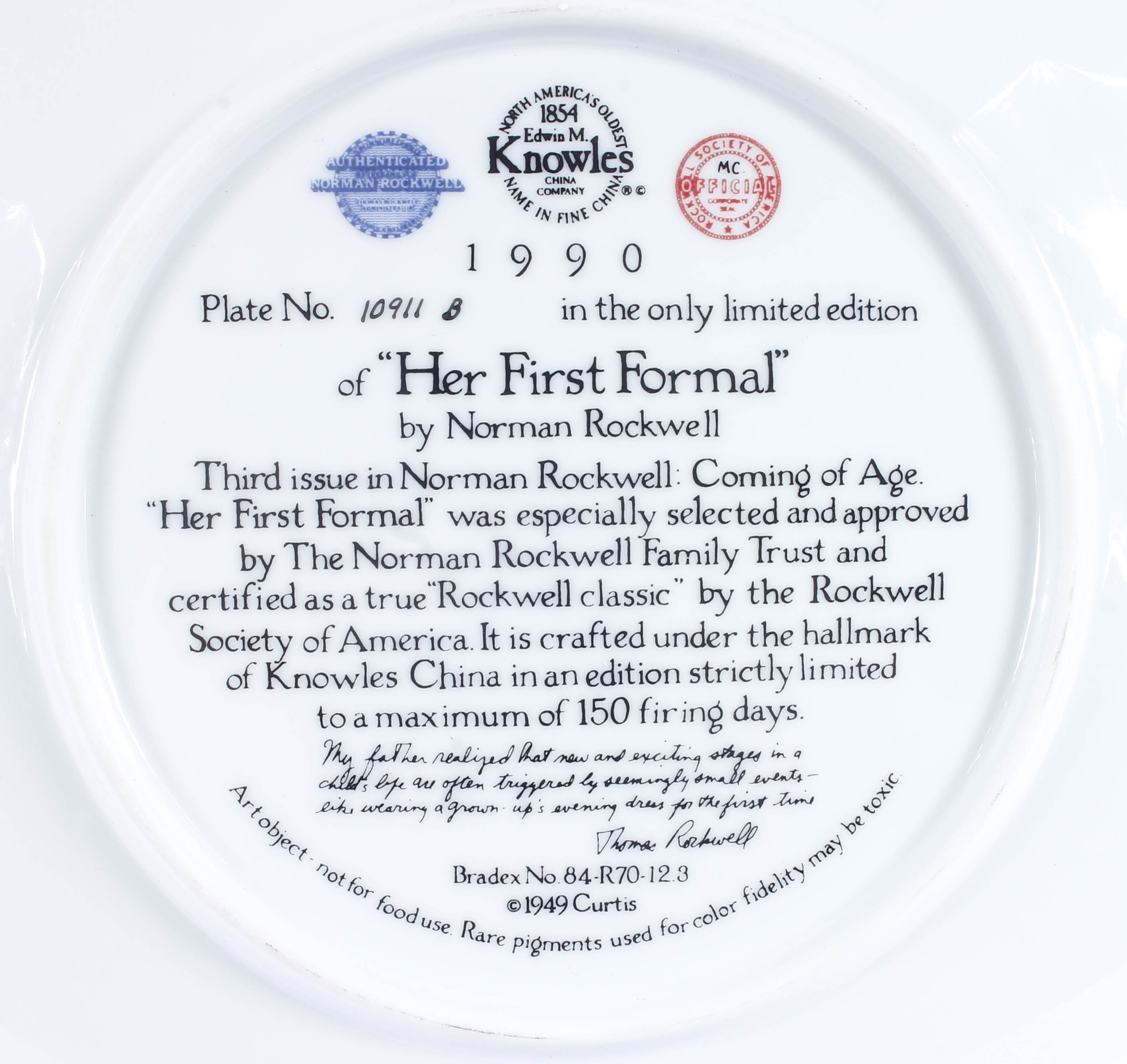 Collection of Knowles China Collector Plates with Norman Rockwell Art