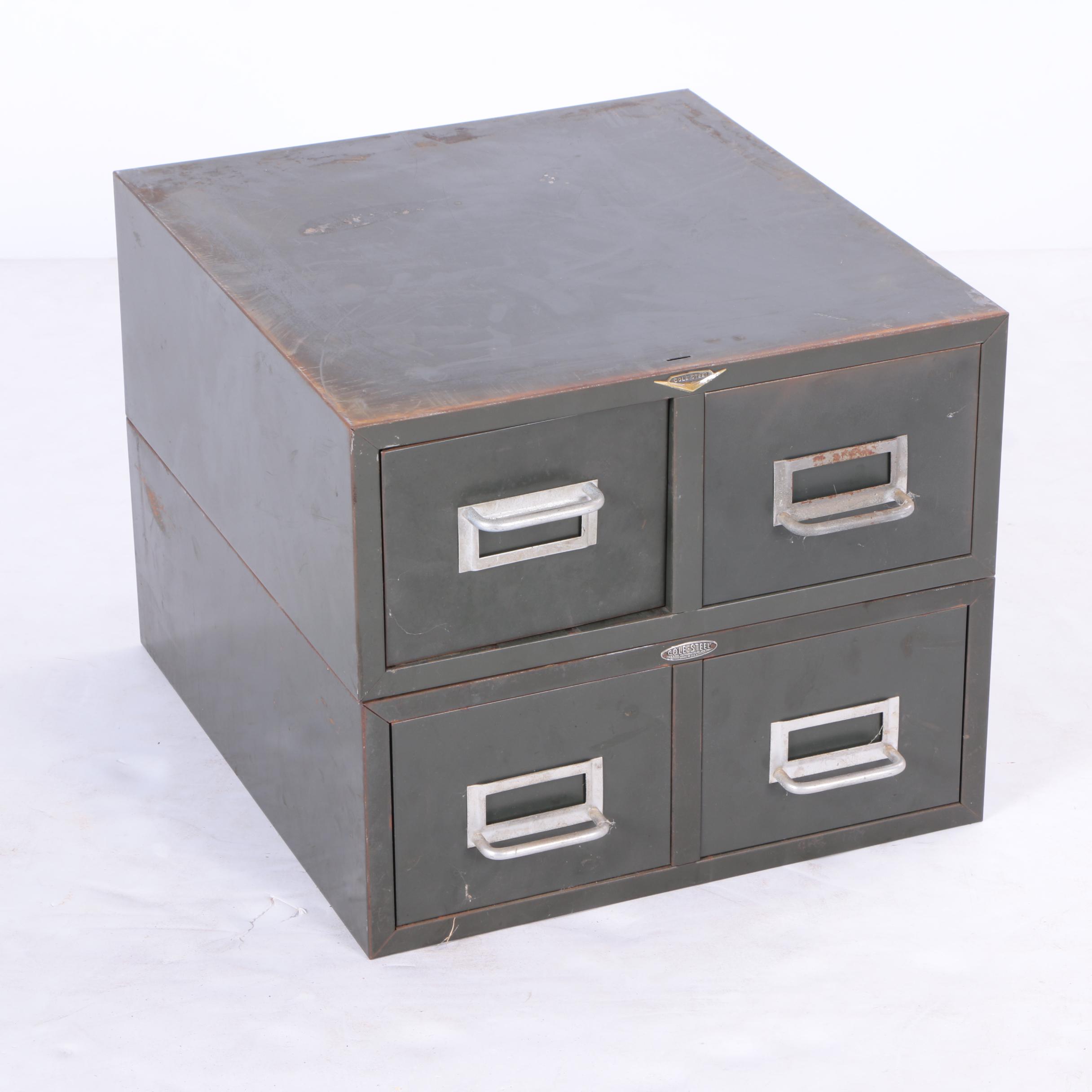 Vintage Two-Drawer File Boxes by Cole Steel