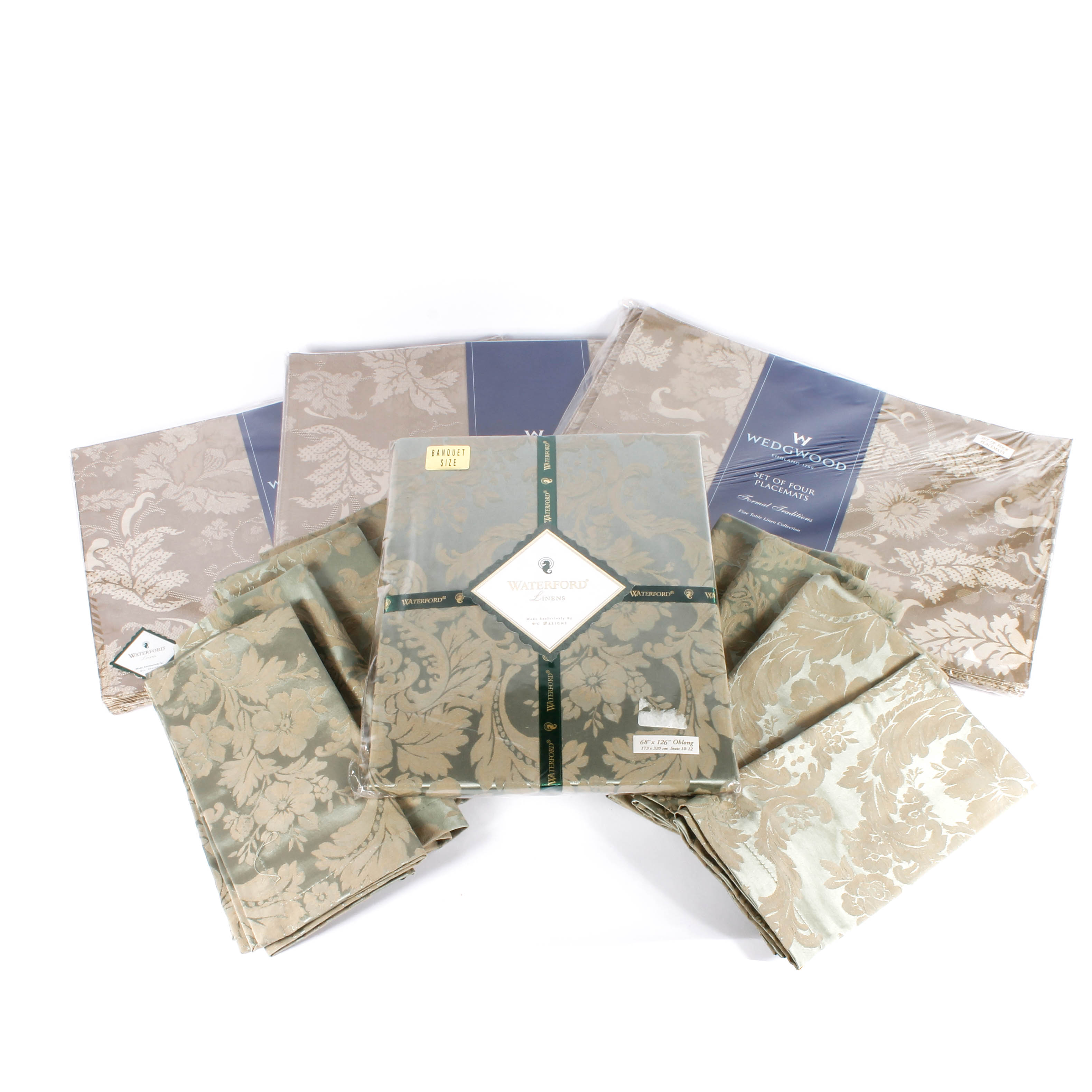 Variety of Waterford and Wedgwood Table Linens