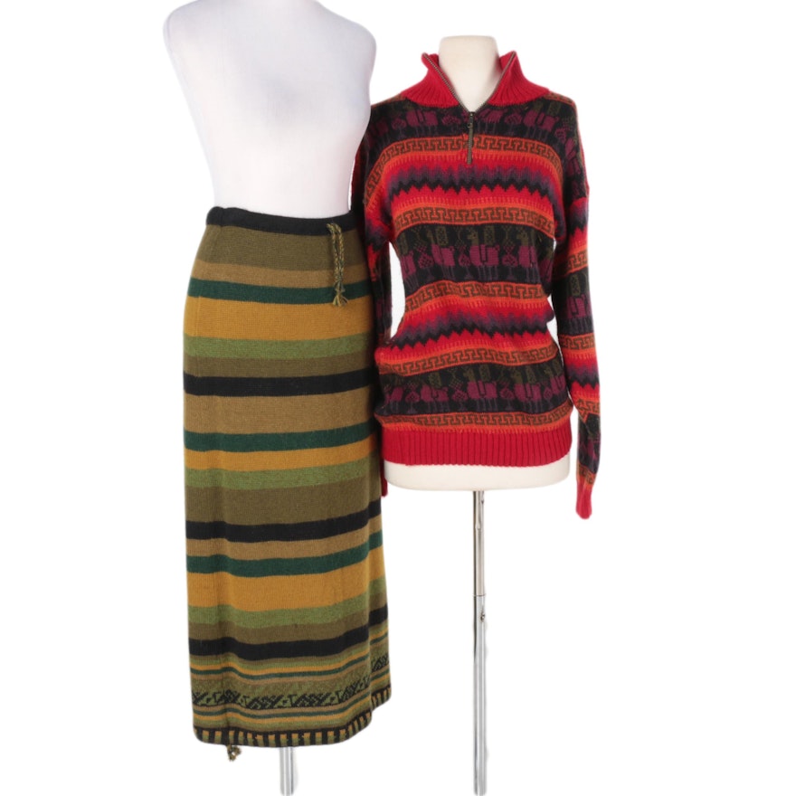 Women's Alpaca Sweater and Skirt