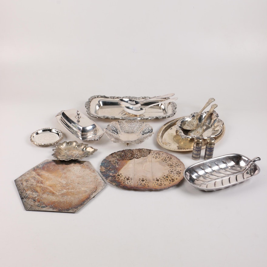 Assortment of Vintage Silver Plate Tableware