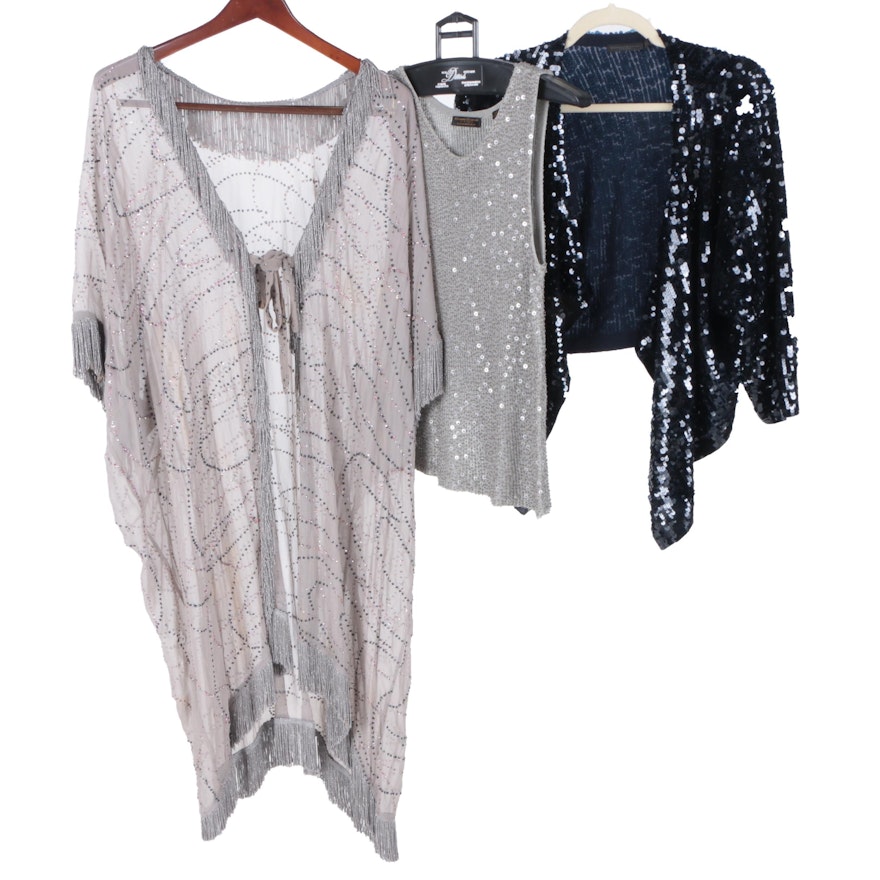 Women's Embellished Tops Including Donna Karan