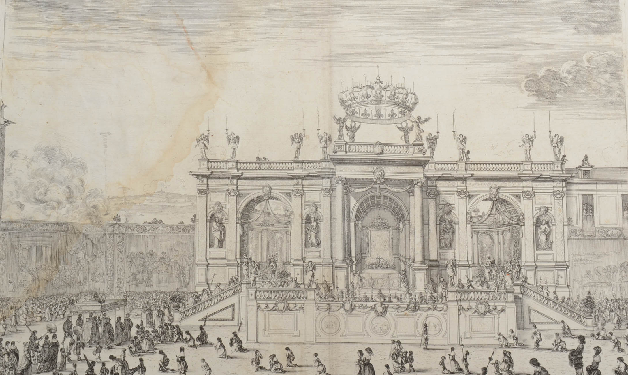 Two Antique Etchings of Historic Monuments