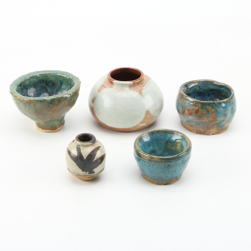 Collection of Hand Thrown Stoneware Vessels