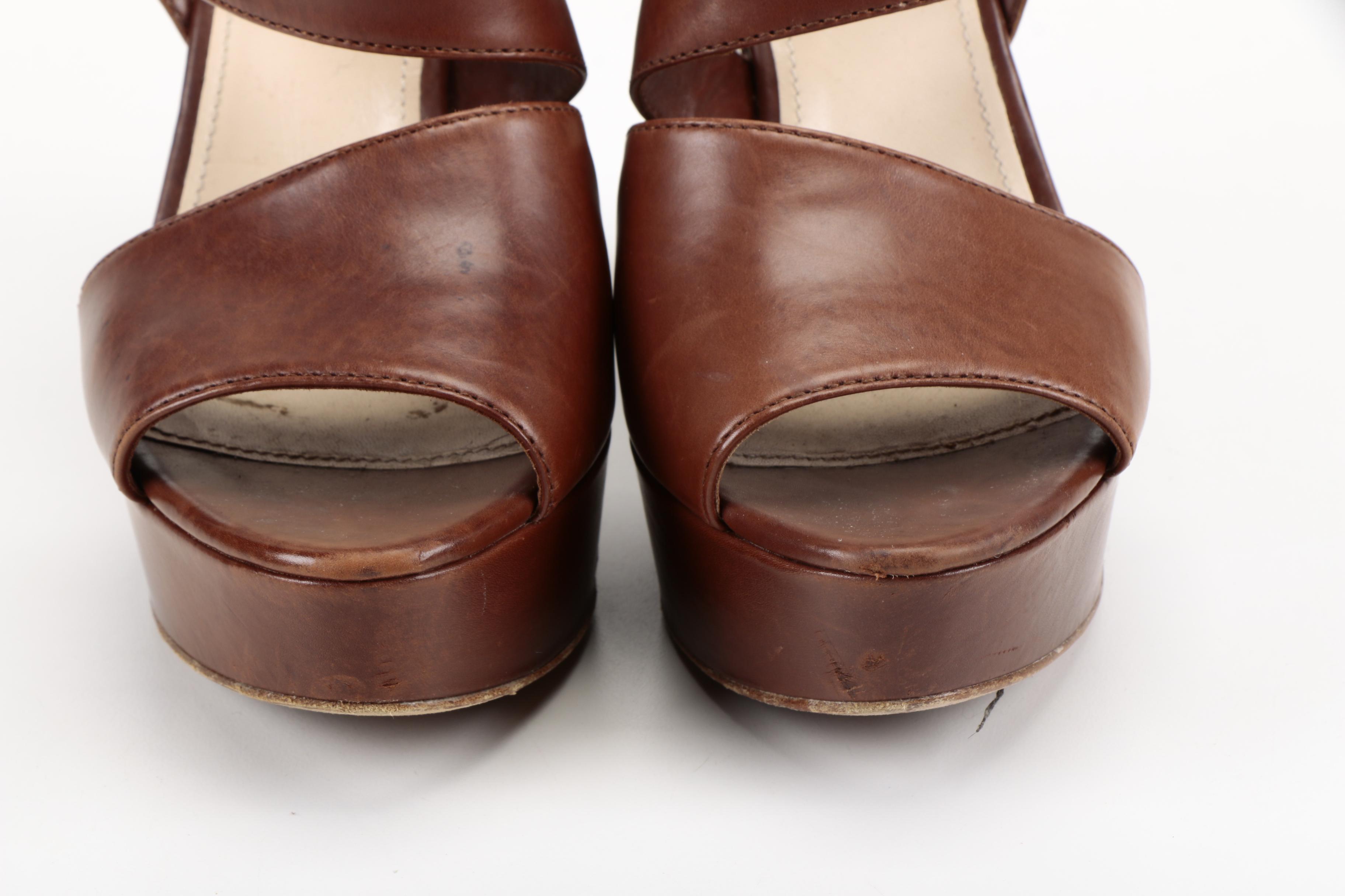 Prada Brown Leather Platforms