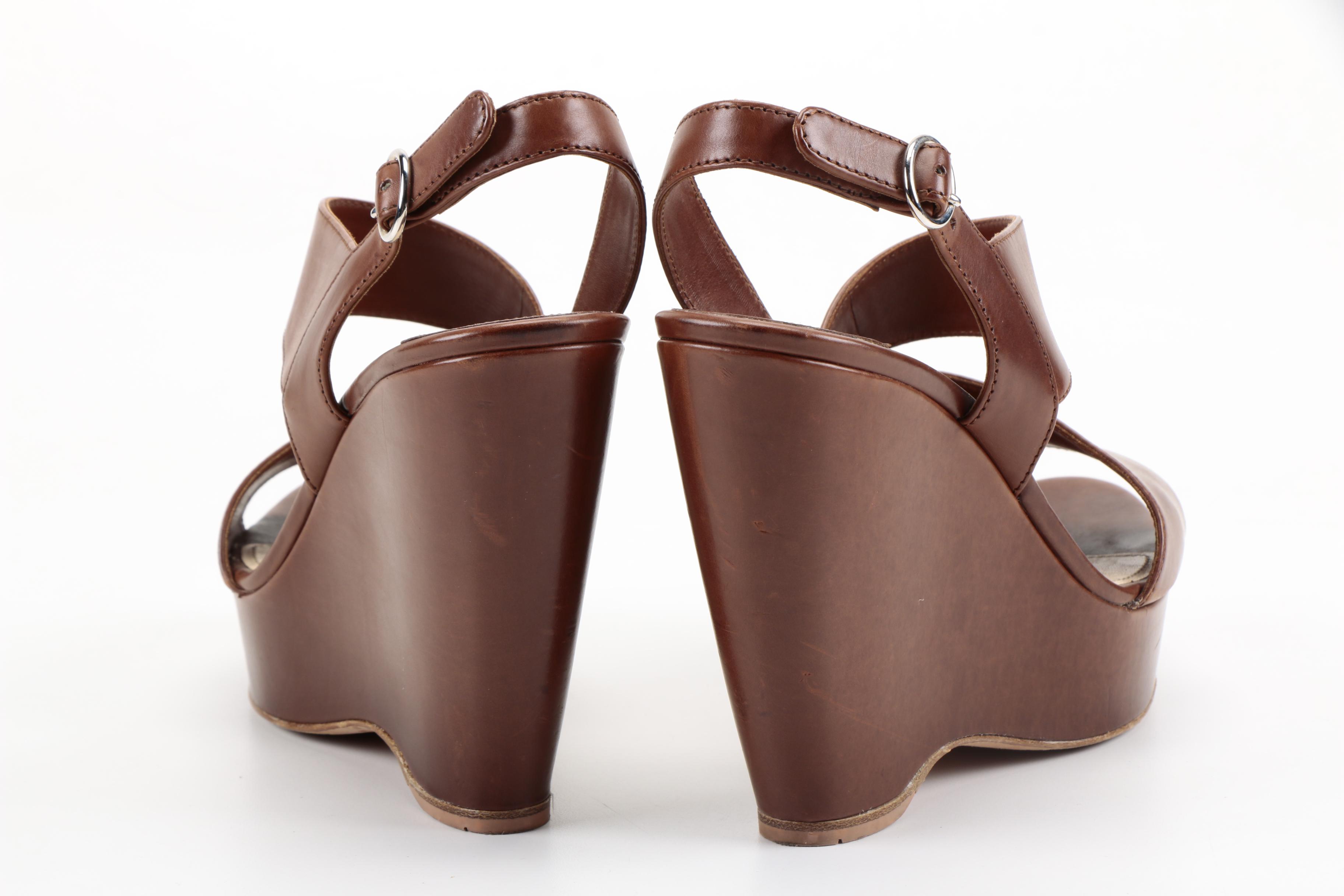 Prada Brown Leather Platforms