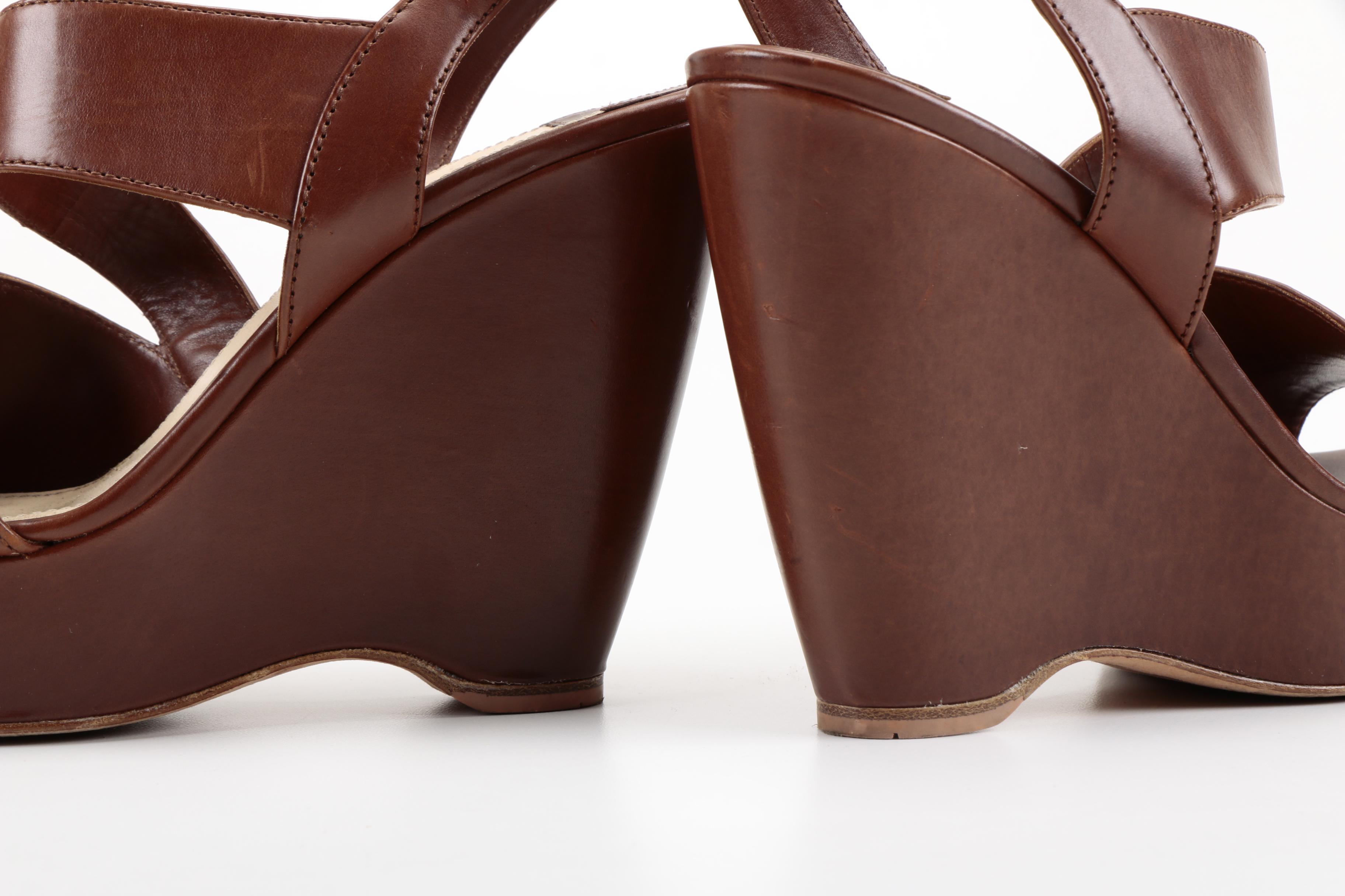 Prada Brown Leather Platforms