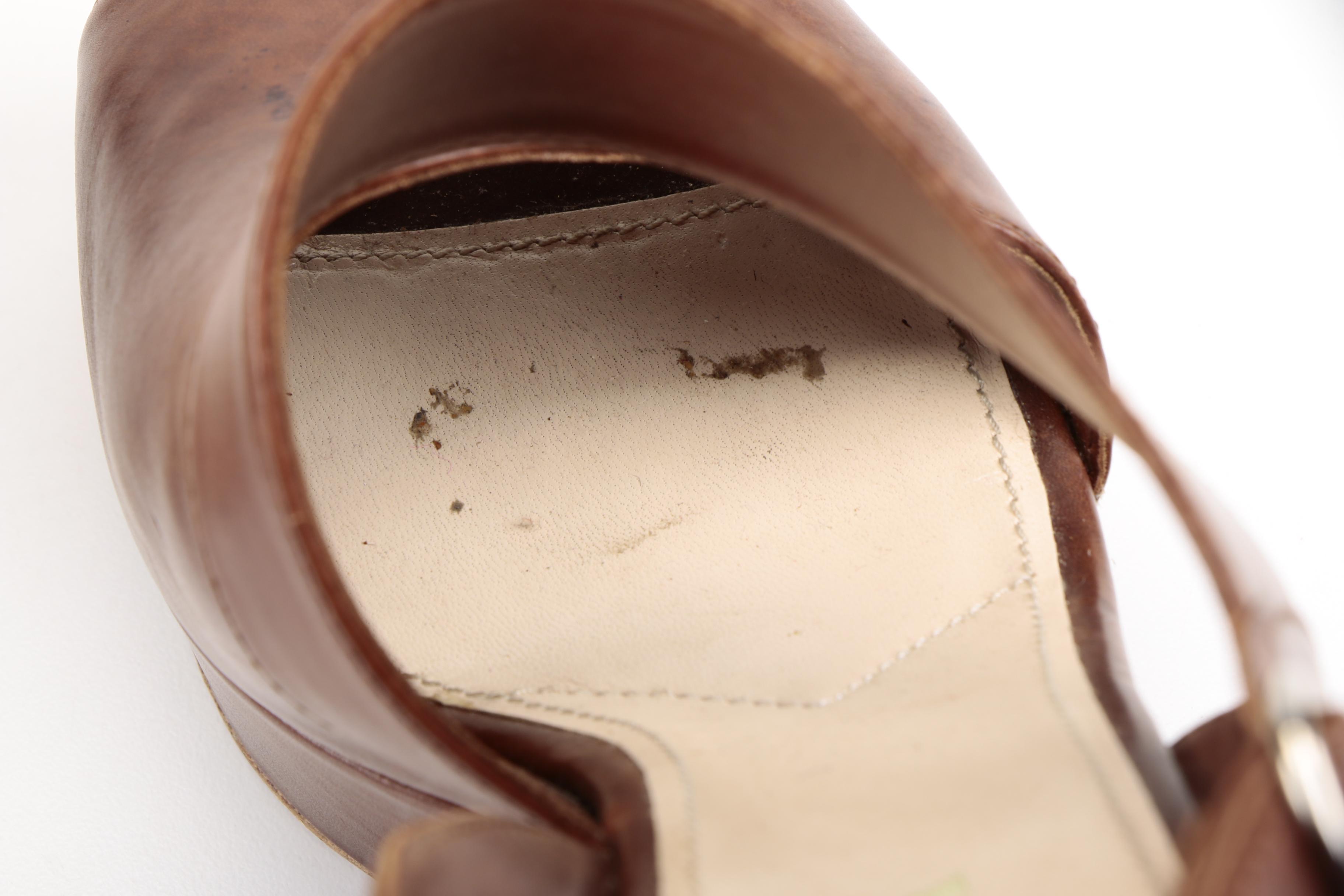 Prada Brown Leather Platforms