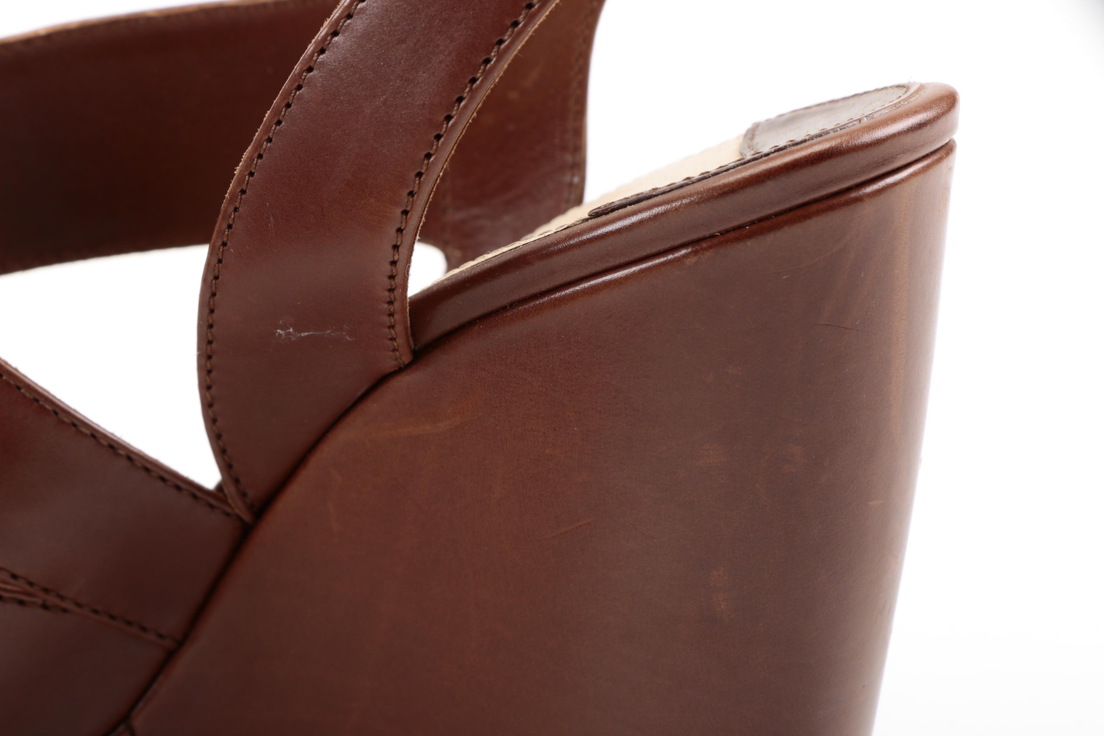 Prada Brown Leather Platforms