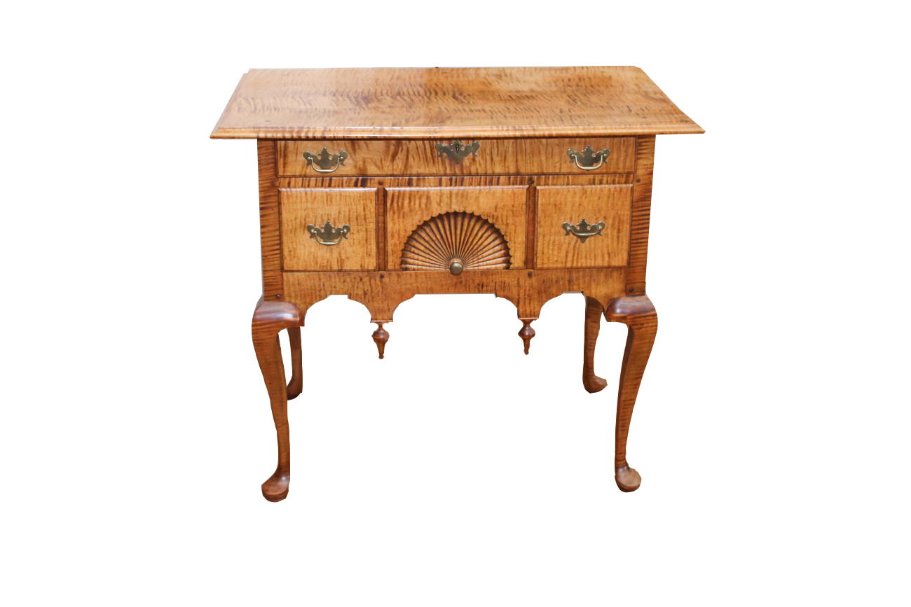 Handcrafted Tiger Maple Lowboy by Dan Foster