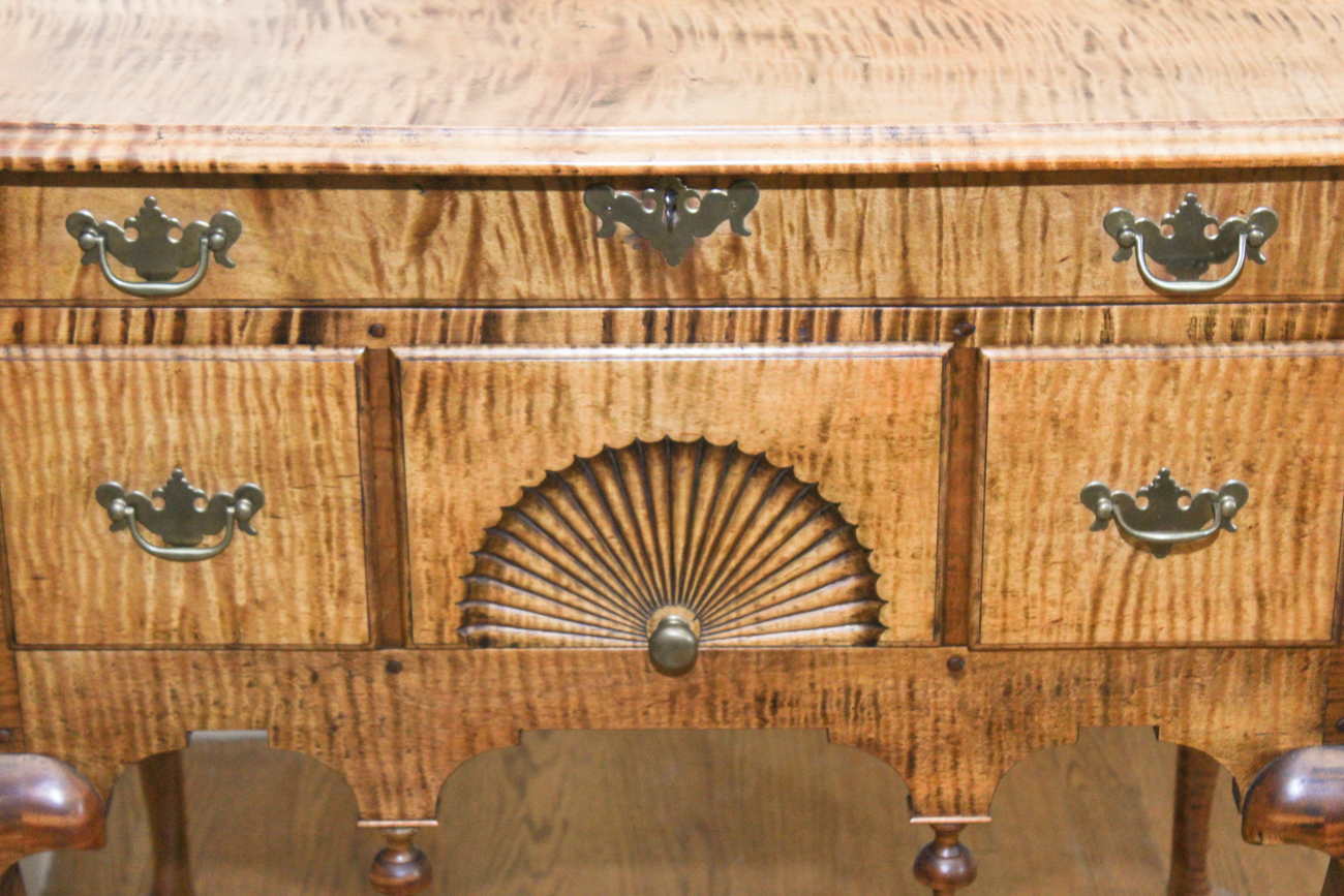 Handcrafted Tiger Maple Lowboy by Dan Foster