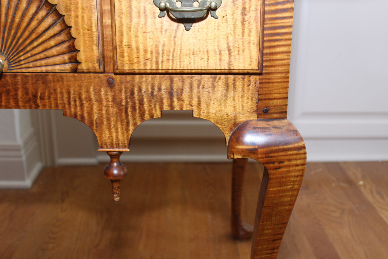 Handcrafted Tiger Maple Lowboy by Dan Foster
