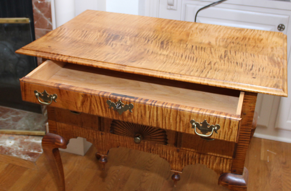 Handcrafted Tiger Maple Lowboy by Dan Foster