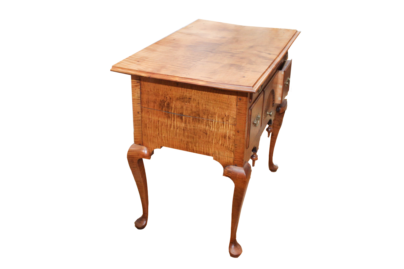 Handcrafted Tiger Maple Lowboy by Dan Foster