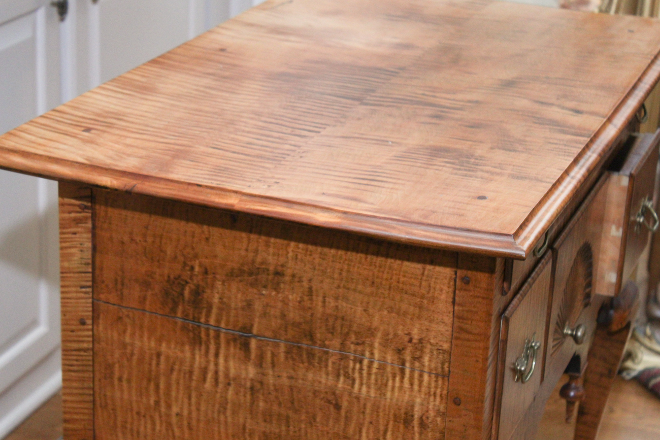 Handcrafted Tiger Maple Lowboy by Dan Foster