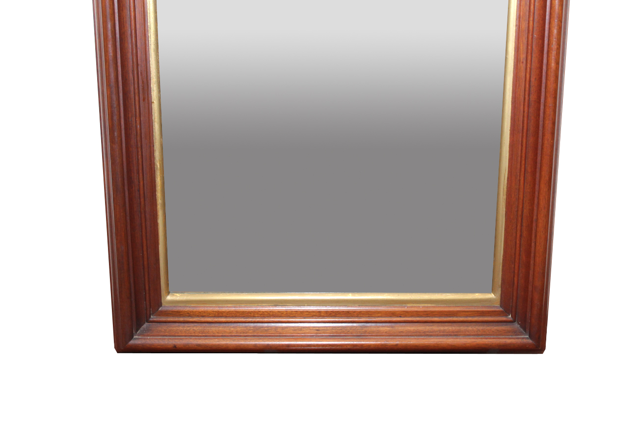 Vintage Arched Walnut Wall Mirror