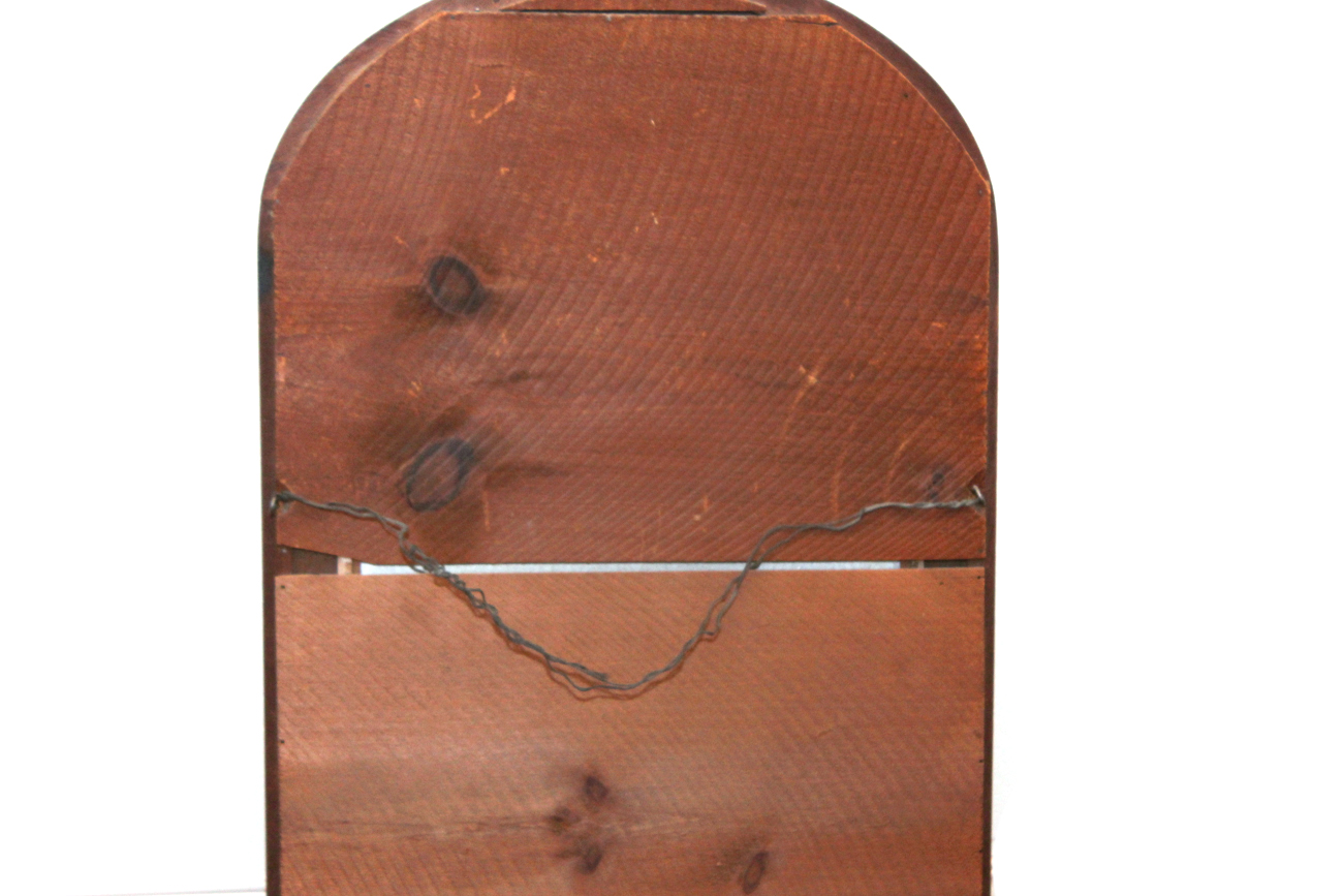 Vintage Arched Walnut Wall Mirror
