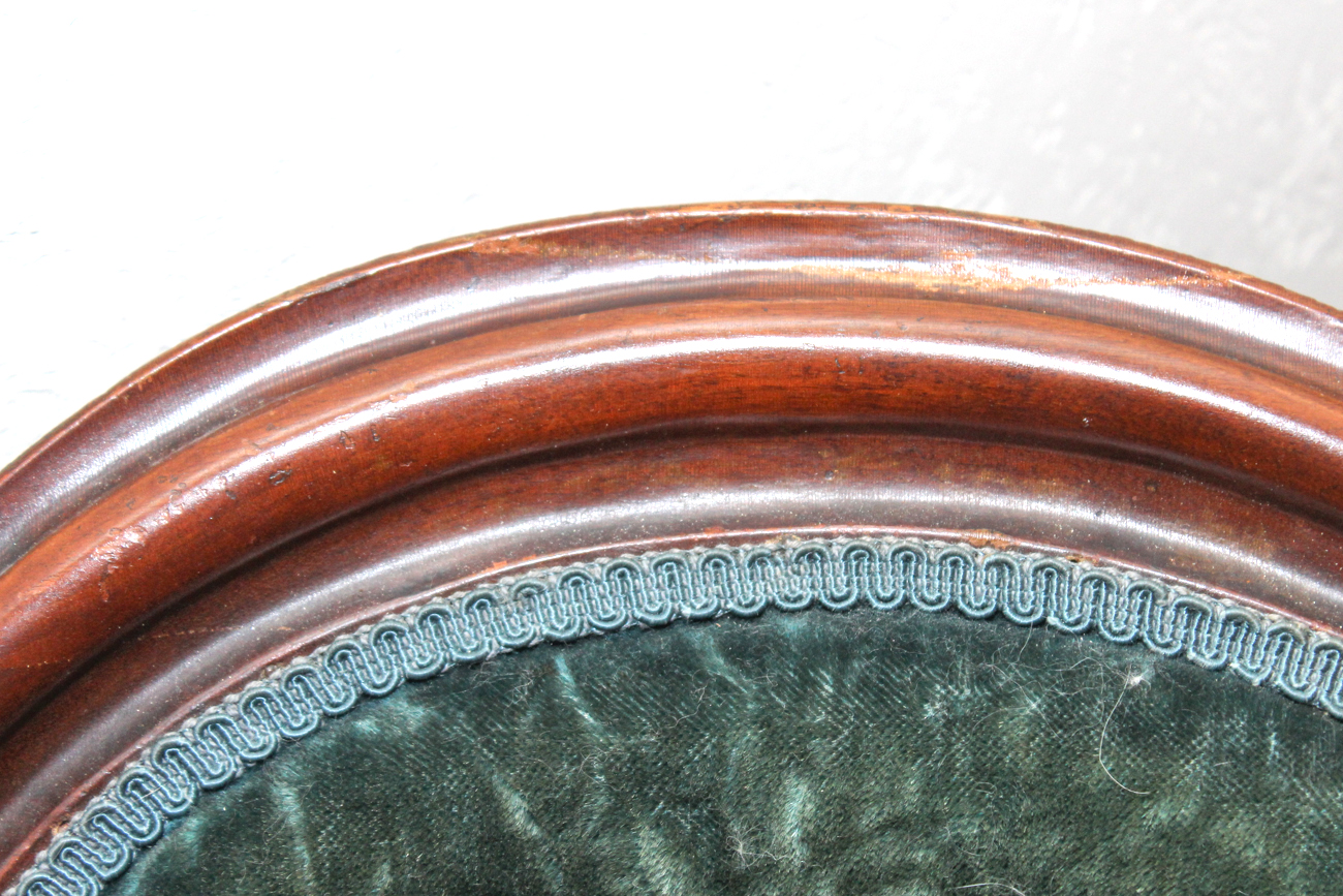 Antique Upholstered Balloon-Back Chair