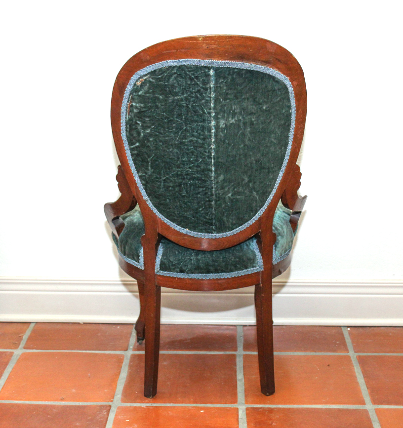 Antique Upholstered Balloon-Back Chair