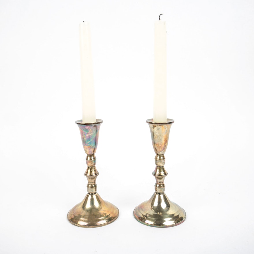 Pair of Duchin Creation Weighted Sterling Silver Candlesticks