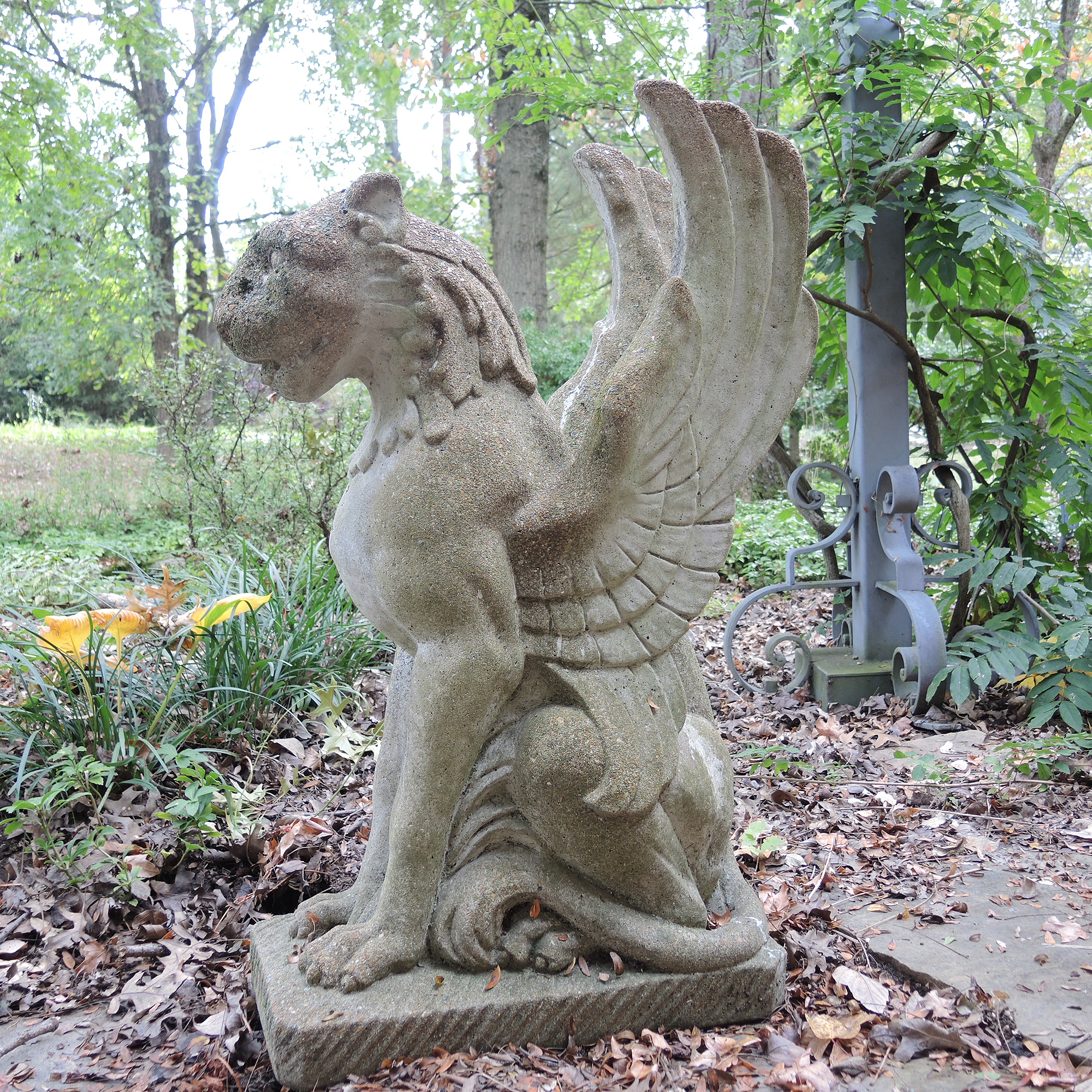 Griffin Winged Lion Garden Statue Pair