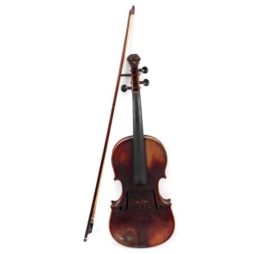 Antique Stradivarius Copy 4/4 Violin, Bow and Case