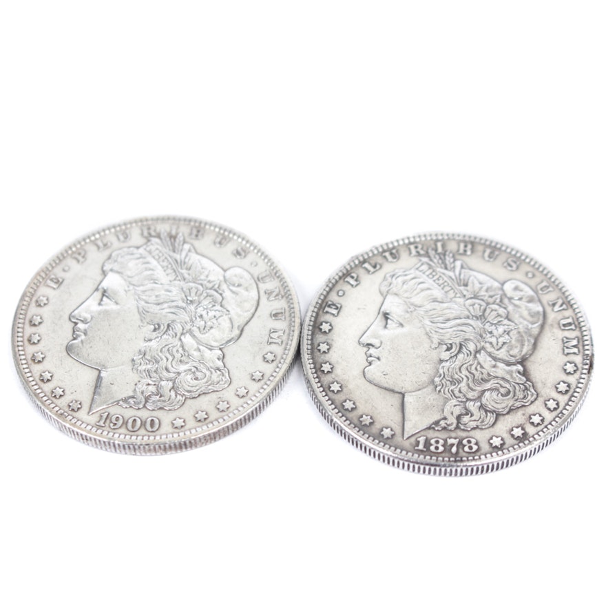 1878-S and 1900-O Morgan Silver Dollars