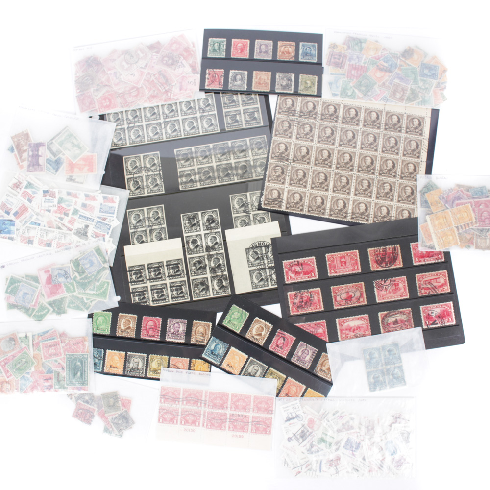 Antique Cancelled U.S. Stamps with Kansas and Nebraska Overprints