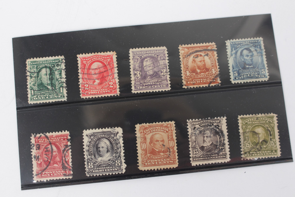 Antique Cancelled U.S. Stamps with Kansas and Nebraska Overprints