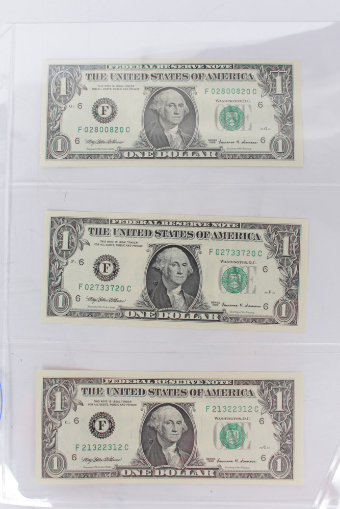 Fifteen Federal Reserve Notes with RADAR Serial Numbers