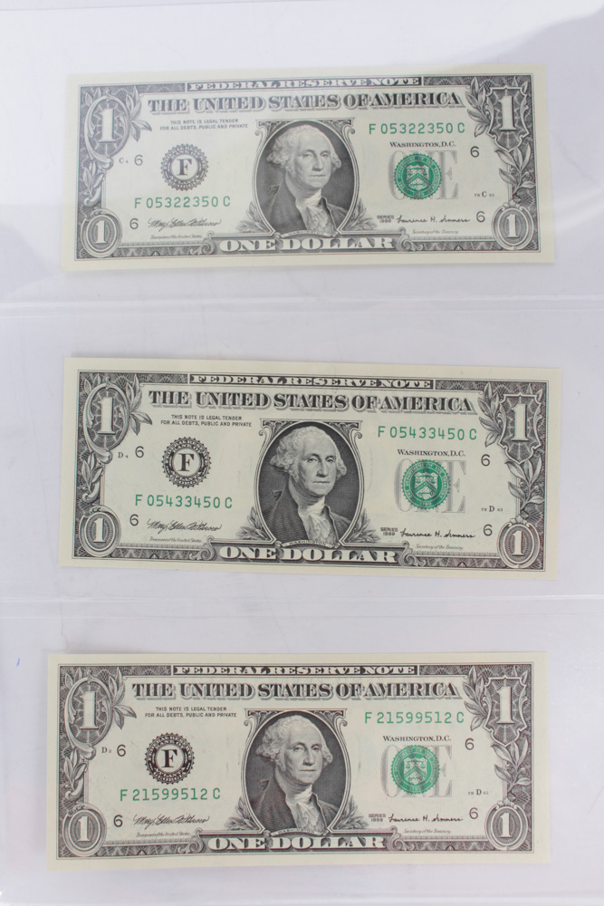Fifteen Federal Reserve Notes with RADAR Serial Numbers