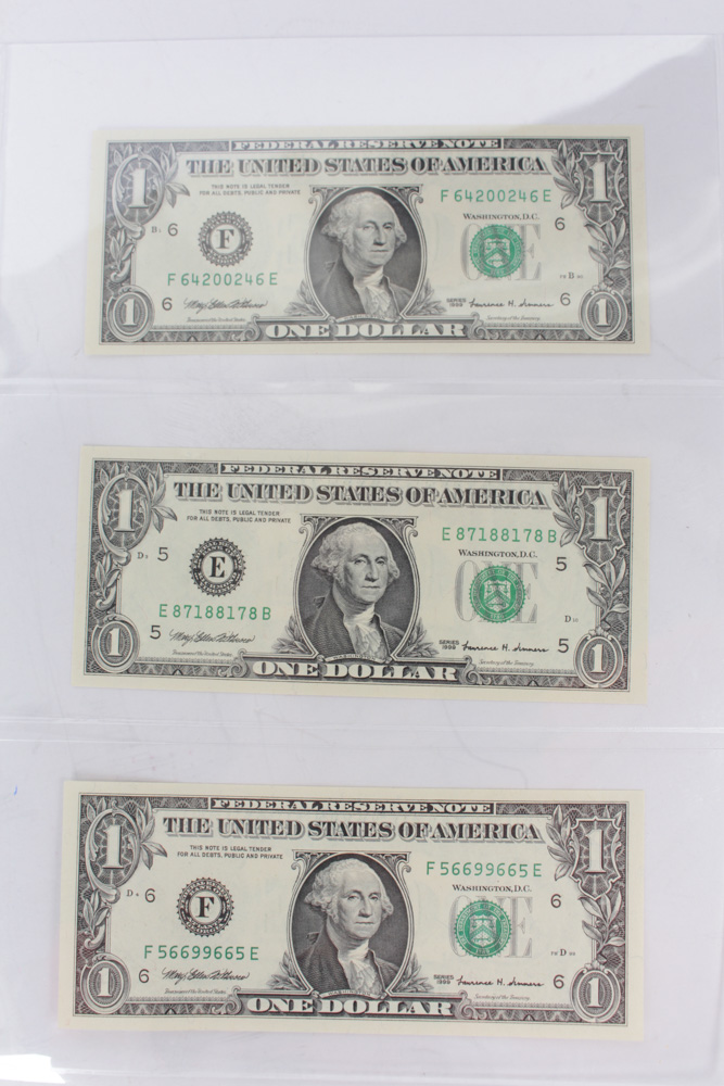 Fifteen Federal Reserve Notes with RADAR Serial Numbers